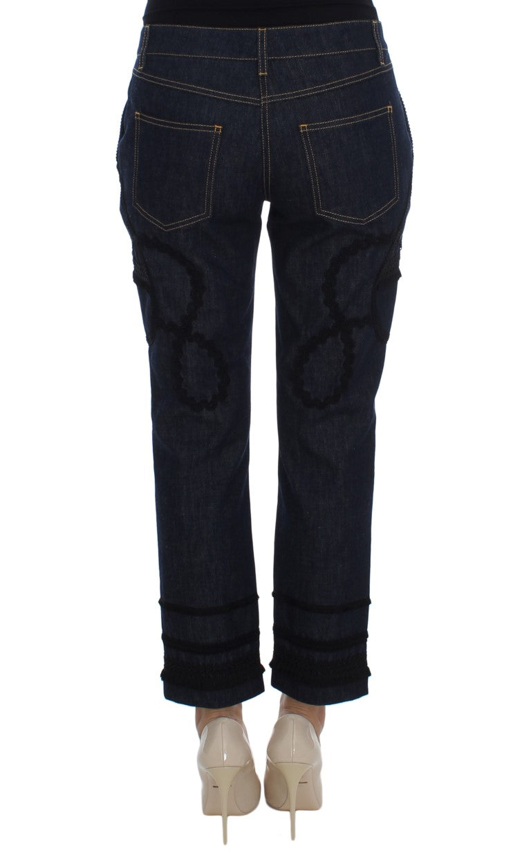 Dolce &amp; Gabbana blå denim bomuld CAPRI Torero jeans