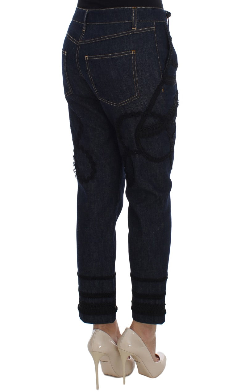 Dolce &amp; Gabbana blå denim bomuld CAPRI Torero jeans