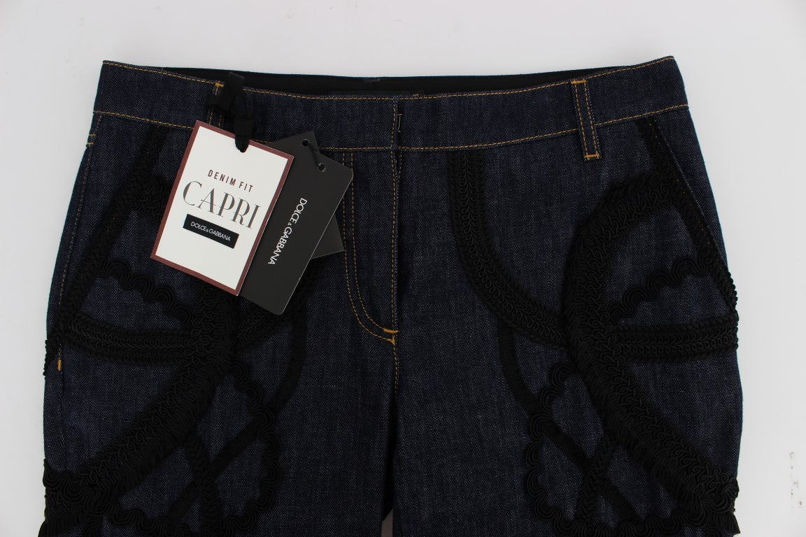 Dolce &amp; Gabbana blå denim bomuld CAPRI Torero jeans
