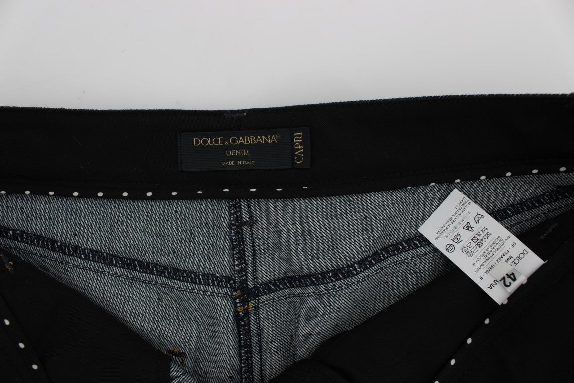 Dolce &amp; Gabbana blå denim bomuld CAPRI Torero jeans