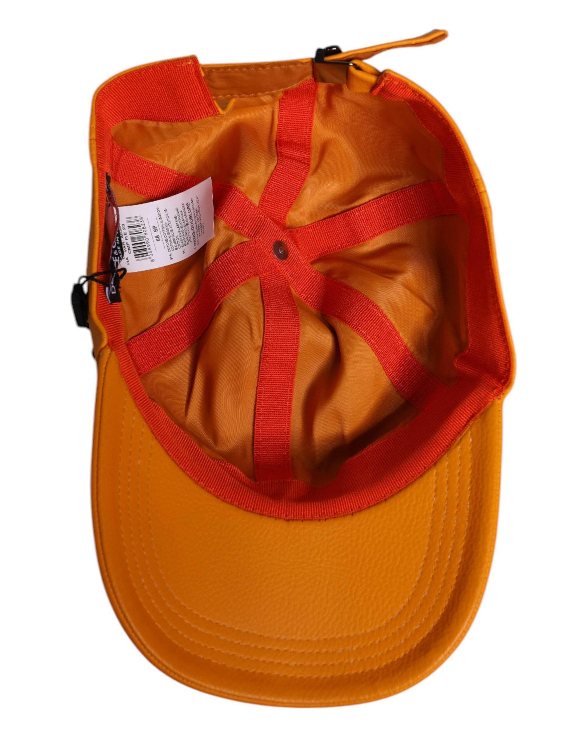 Dolce & Gabbana Orange Cotton 6 Panels Baseball Cap - Hilstor