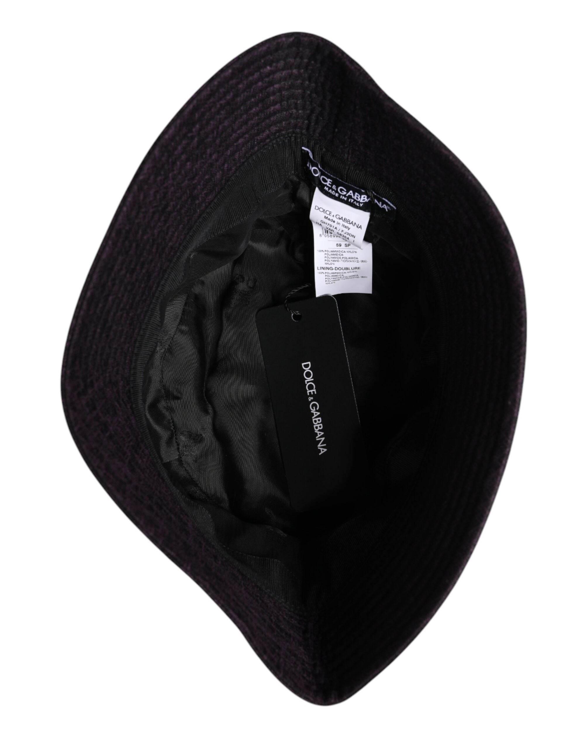 Dolce & Gabbana Black Wide Brim Nylon Bucket Hat - Hilstor