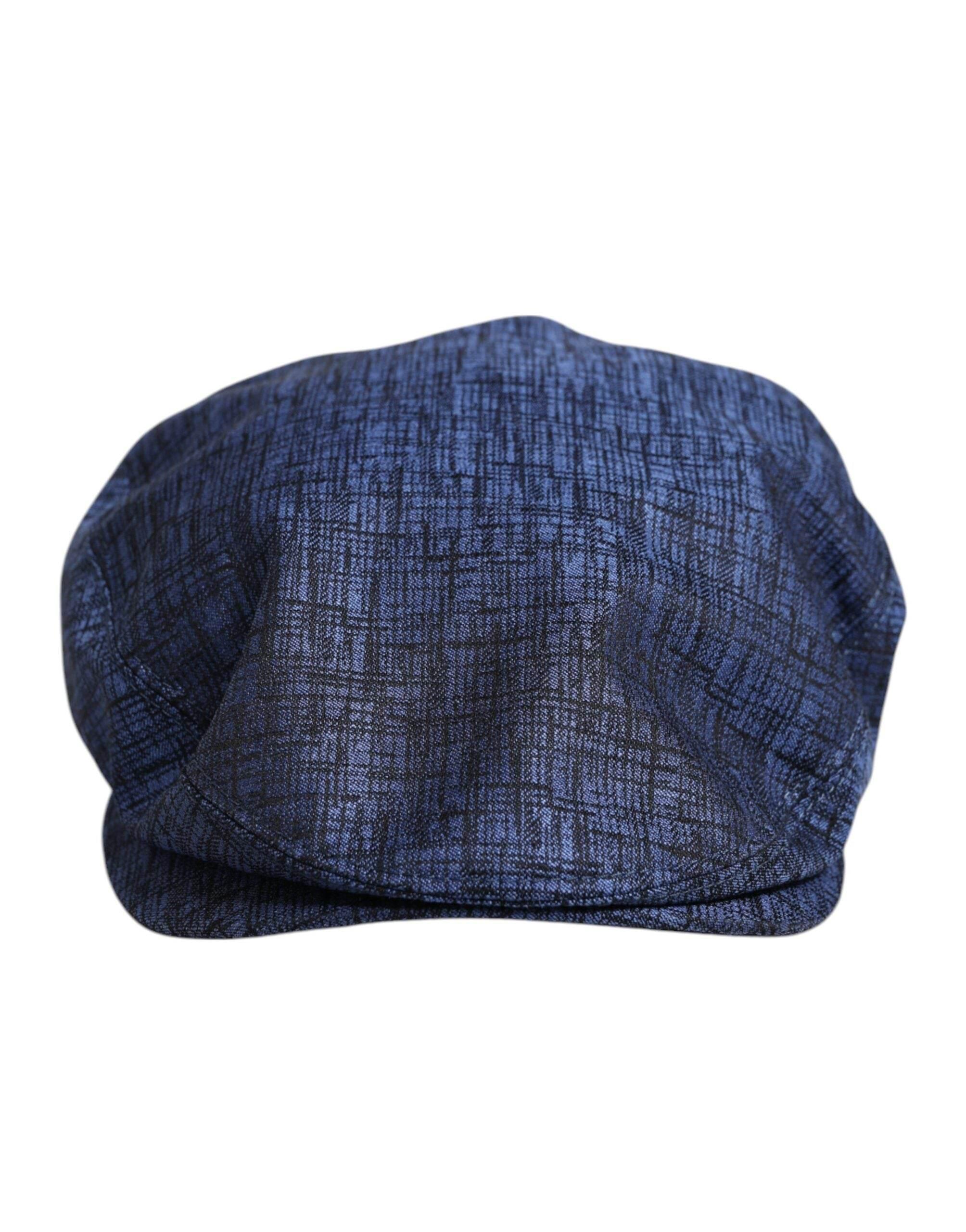 Dolce & Gabbana Blue Cotton Stretch Newsboy Hat - Hilstor