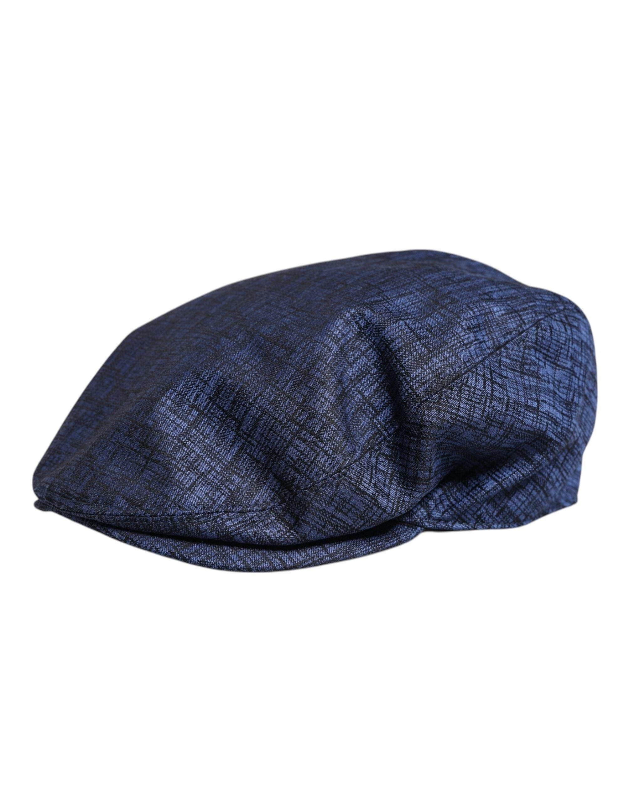 Dolce & Gabbana Blue Cotton Stretch Newsboy Hat - Hilstor
