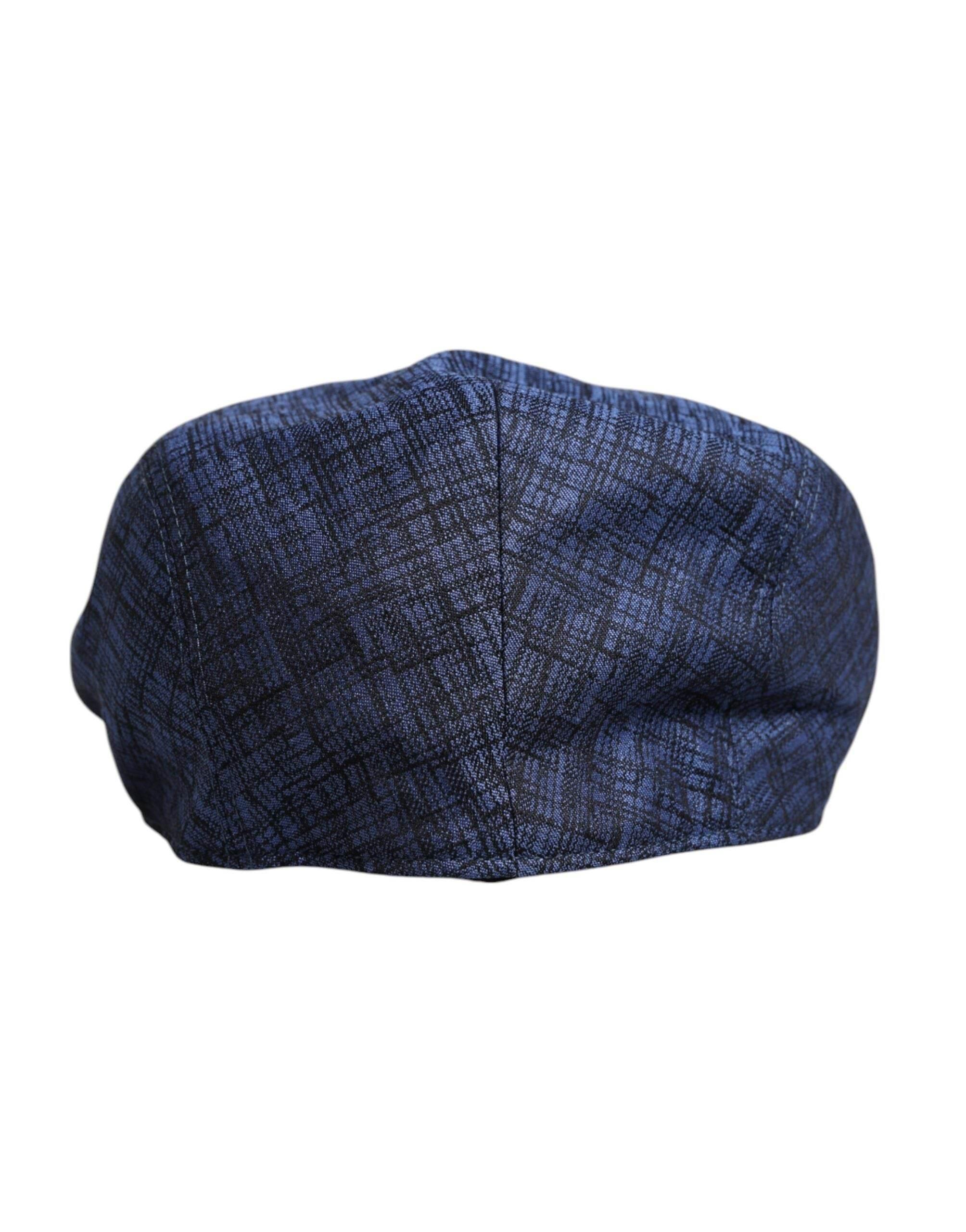 Dolce & Gabbana Blue Cotton Stretch Newsboy Hat - Hilstor