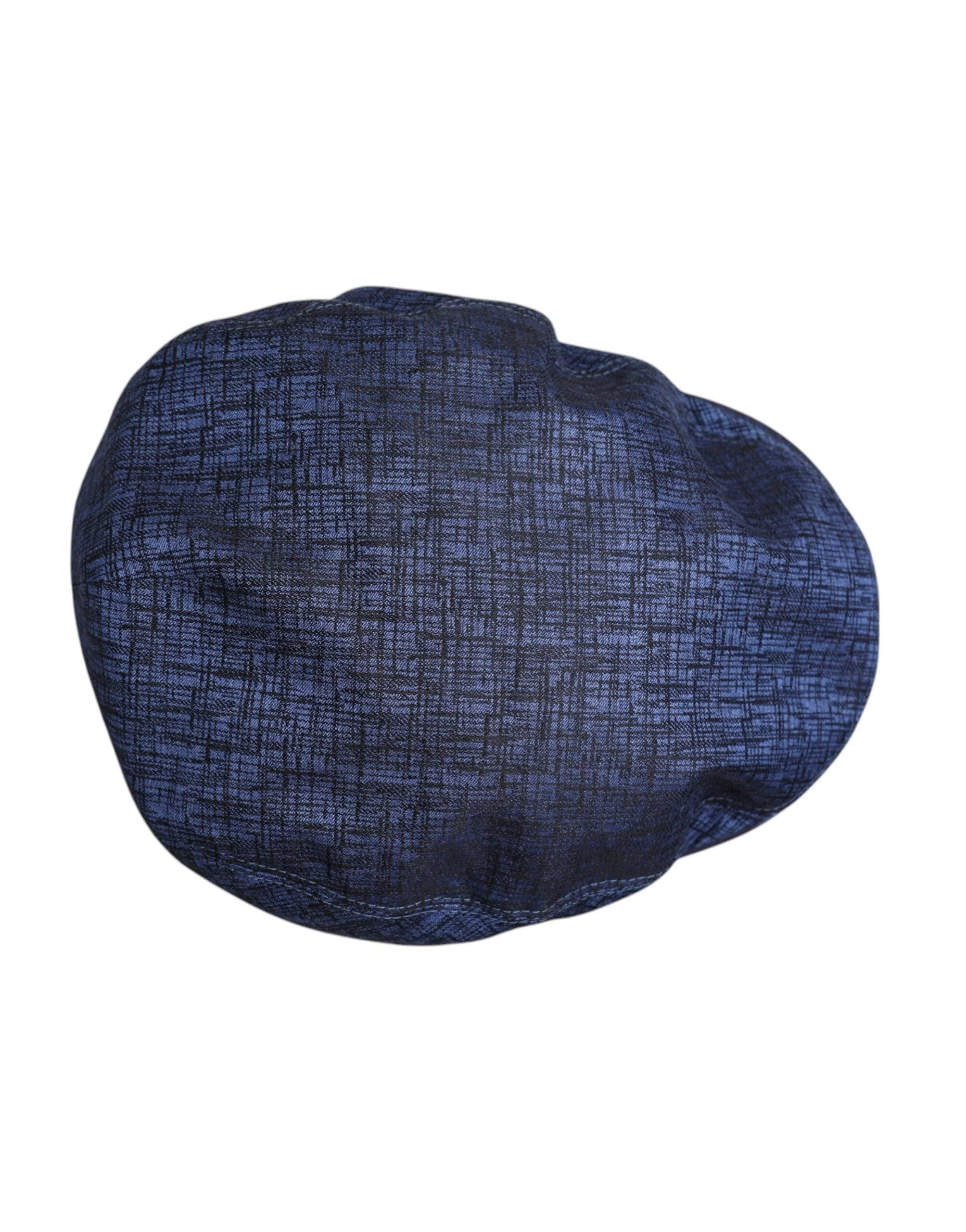 Dolce & Gabbana Blue Cotton Stretch Newsboy Hat - Hilstor