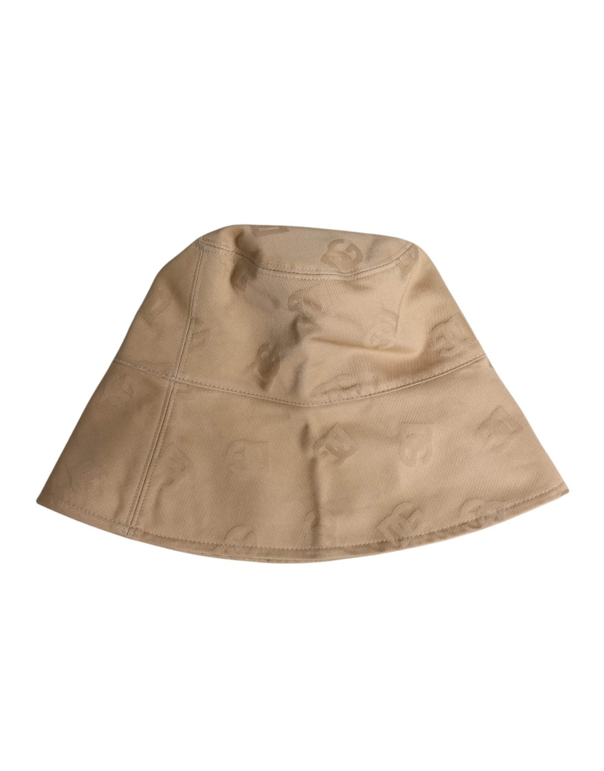 Dolce & Gabbana Beige Logo Monogram Cotton Bucket Cap - Hilstor