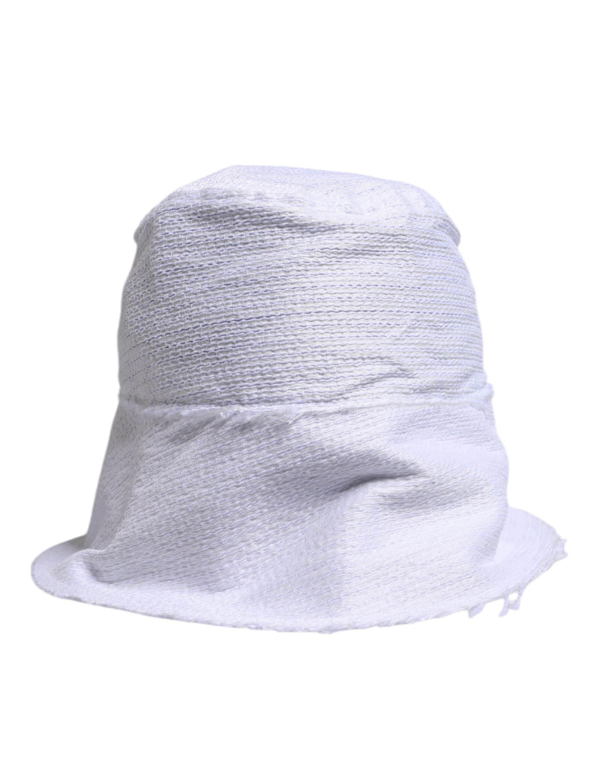 Dolce & Gabbana White Polyester Wide Brim Bucket Hat - Hilstor
