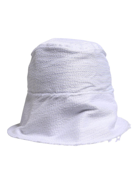 Dolce & Gabbana White Polyester Wide Brim Bucket Hat - Hilstor