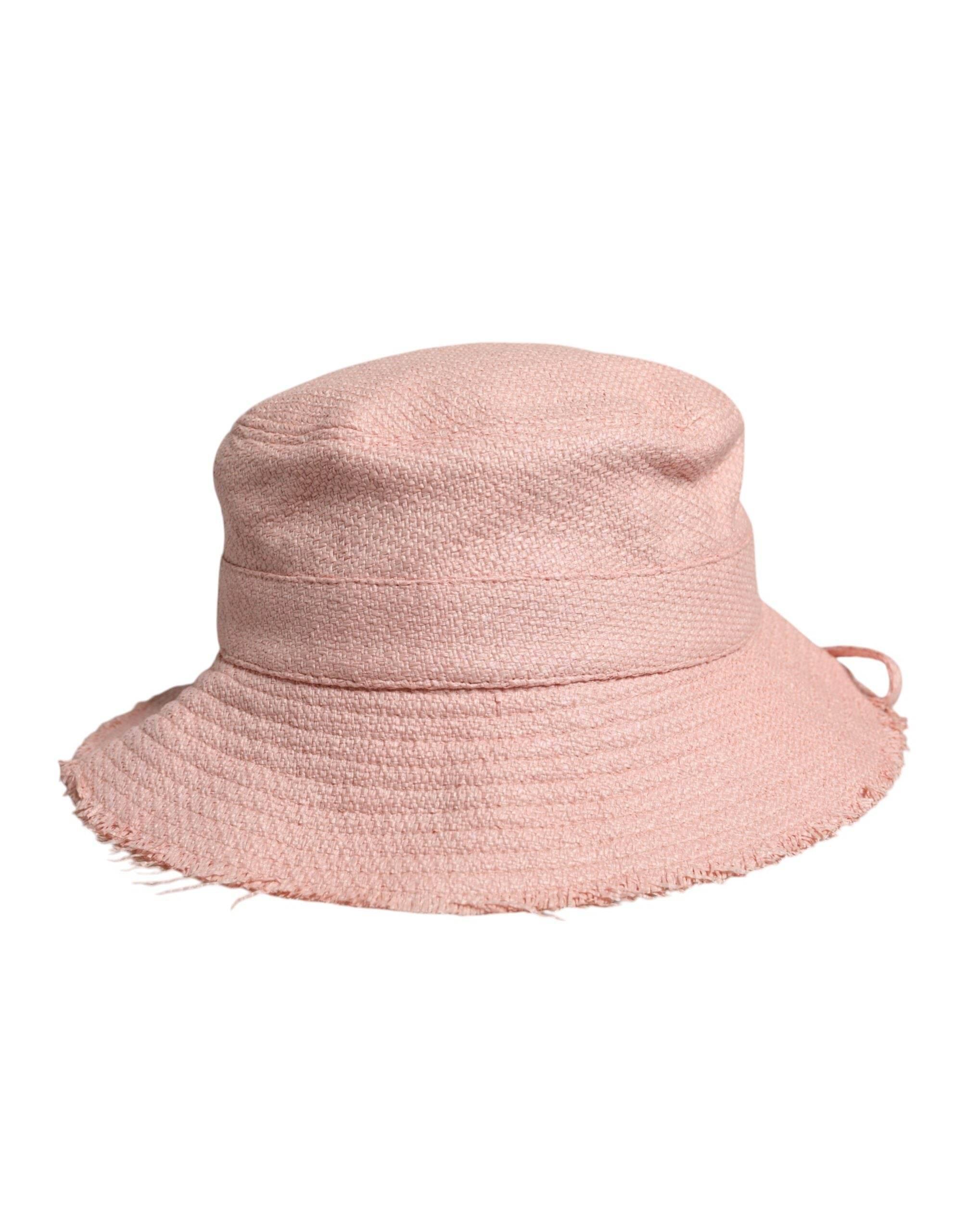 Dolce & Gabbana Pink Cotton Wide Brim Bucket Hat - Hilstor