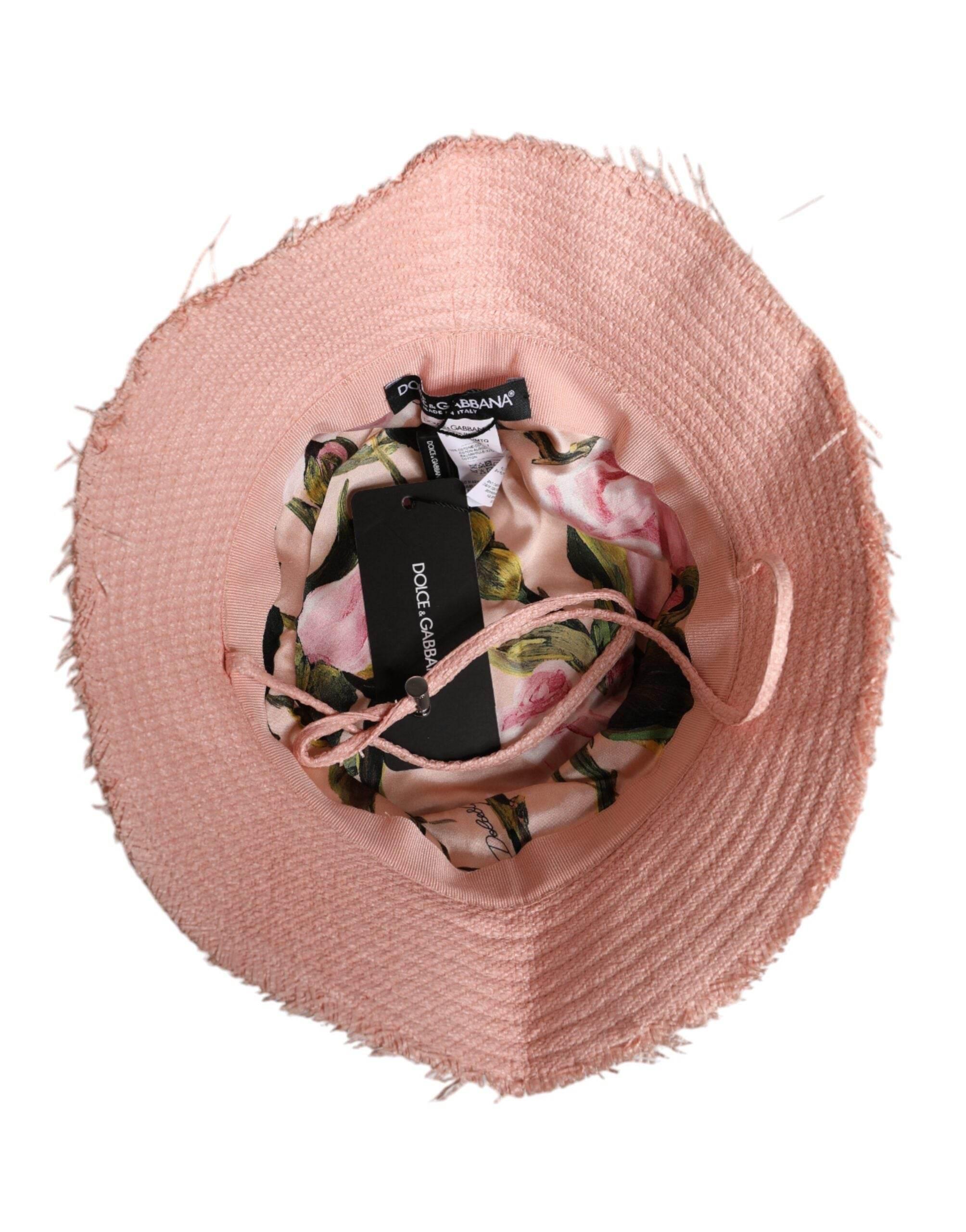 Dolce & Gabbana Pink Cotton Wide Brim Bucket Hat - Hilstor