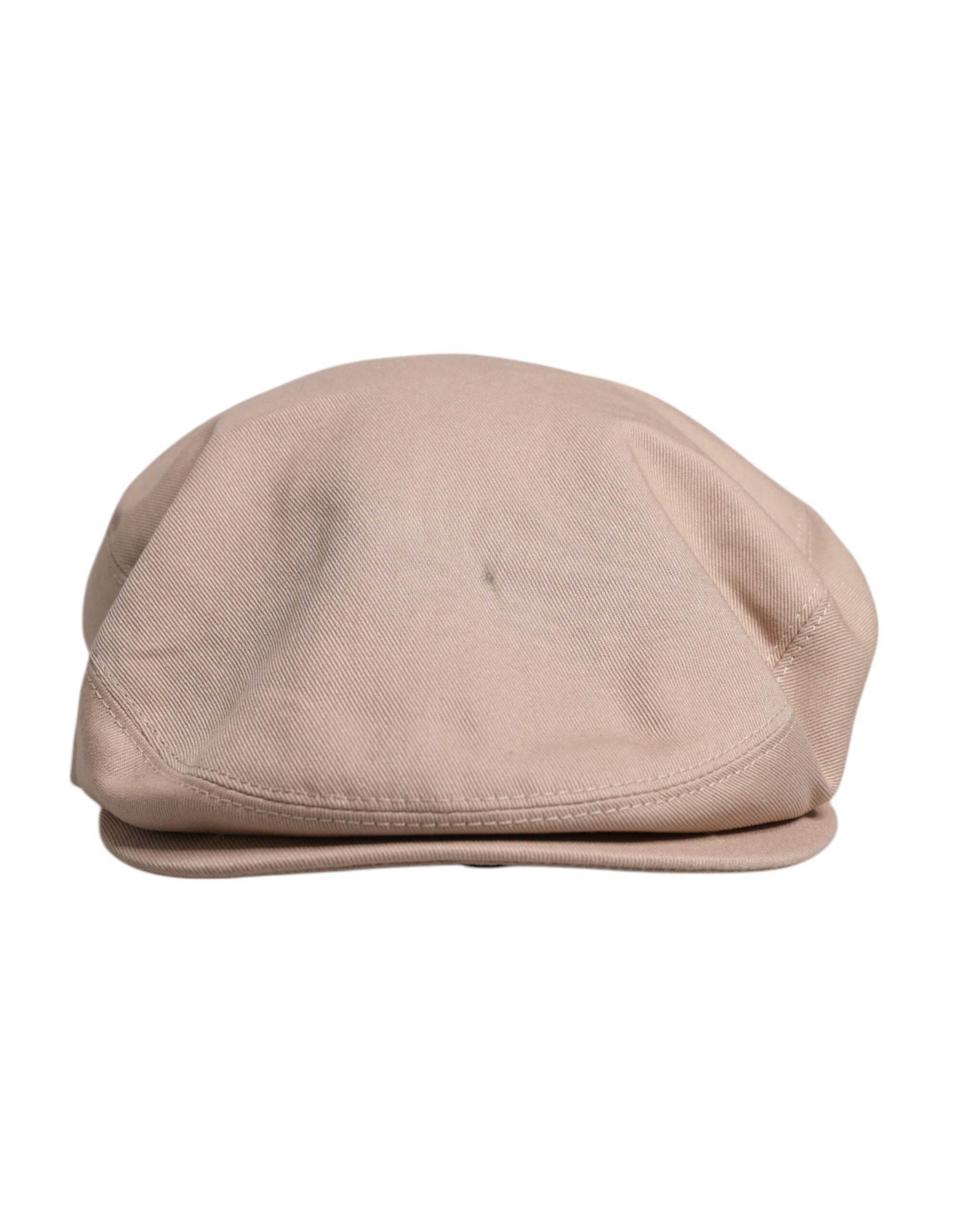 Dolce & Gabbana Beige Cotton Newsboy Capello Cabbie Hat - Hilstor