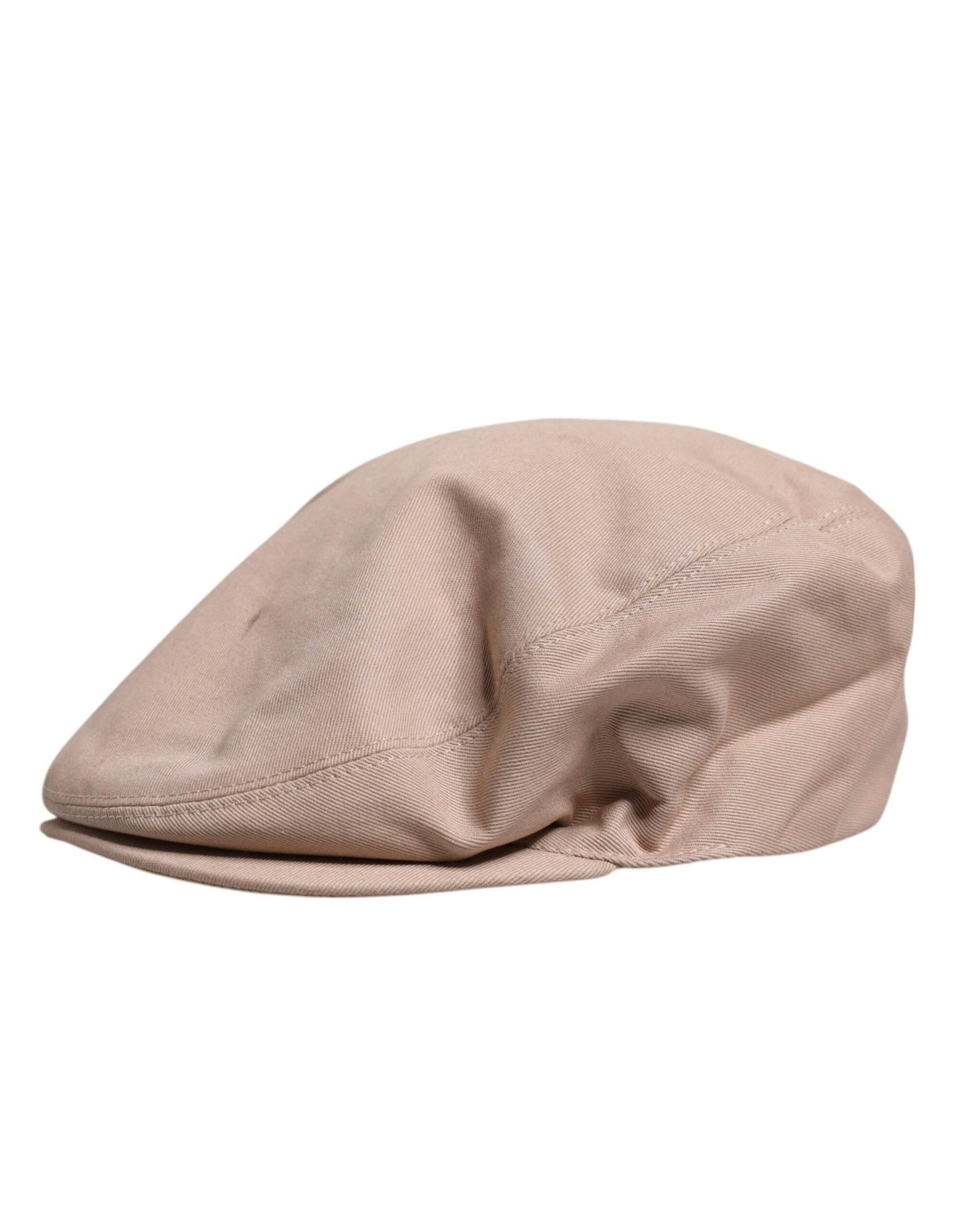 Dolce & Gabbana Beige Cotton Newsboy Capello Cabbie Hat - Hilstor
