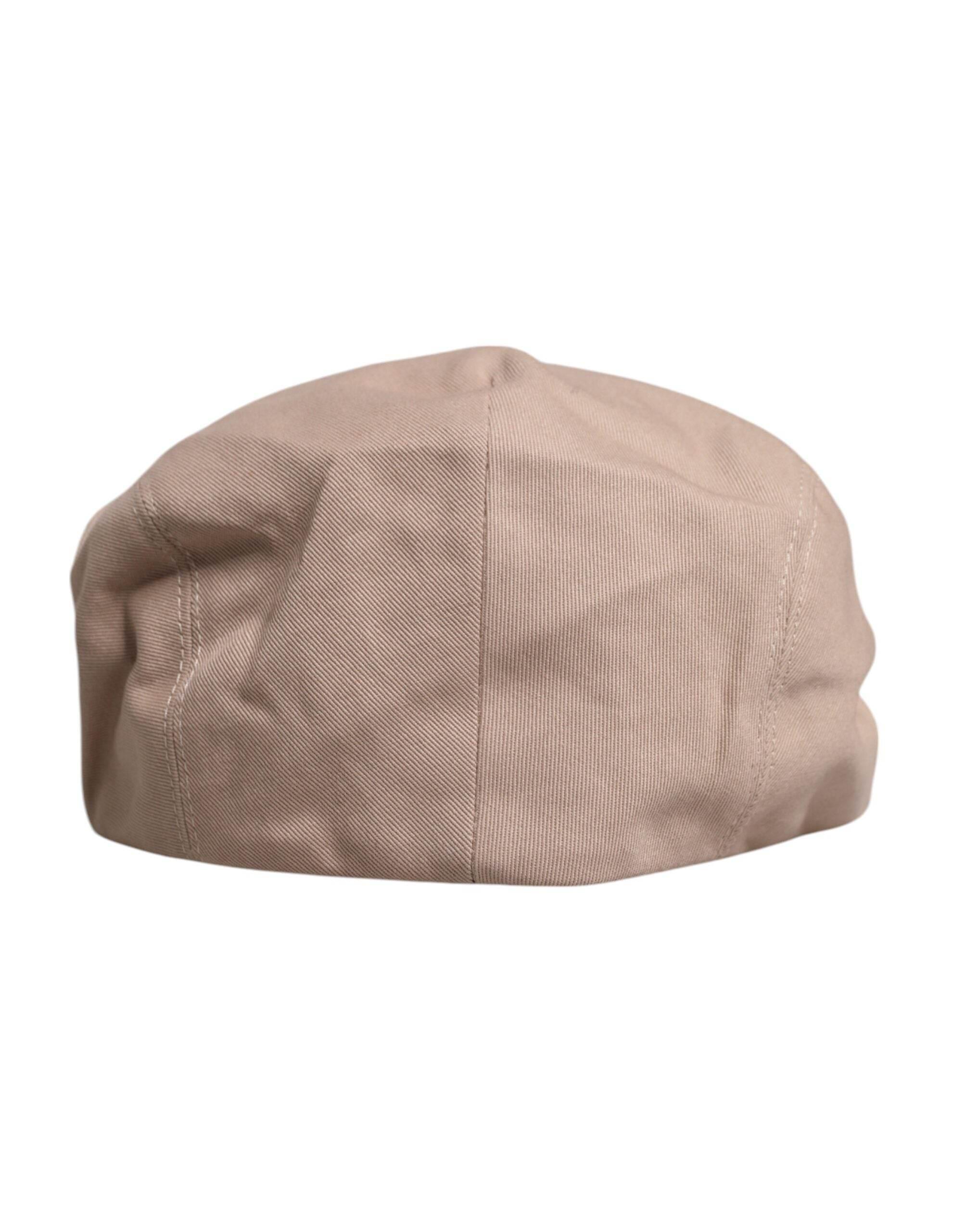 Dolce & Gabbana Beige Cotton Newsboy Capello Cabbie Hat - Hilstor
