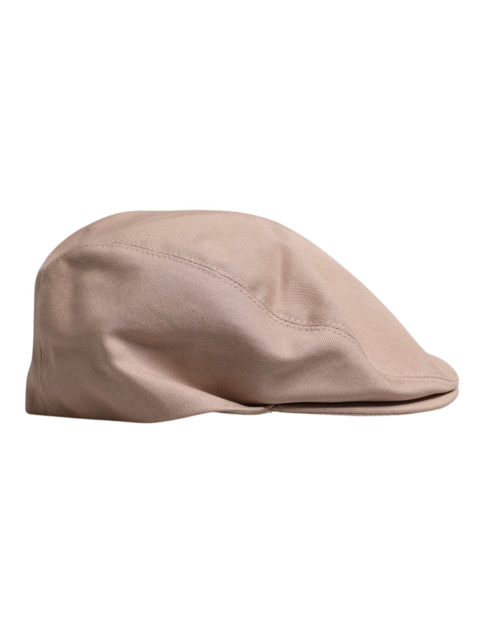 Dolce &amp; Gabbana Beige Cotton Newsboy Capello Cabbie Hat