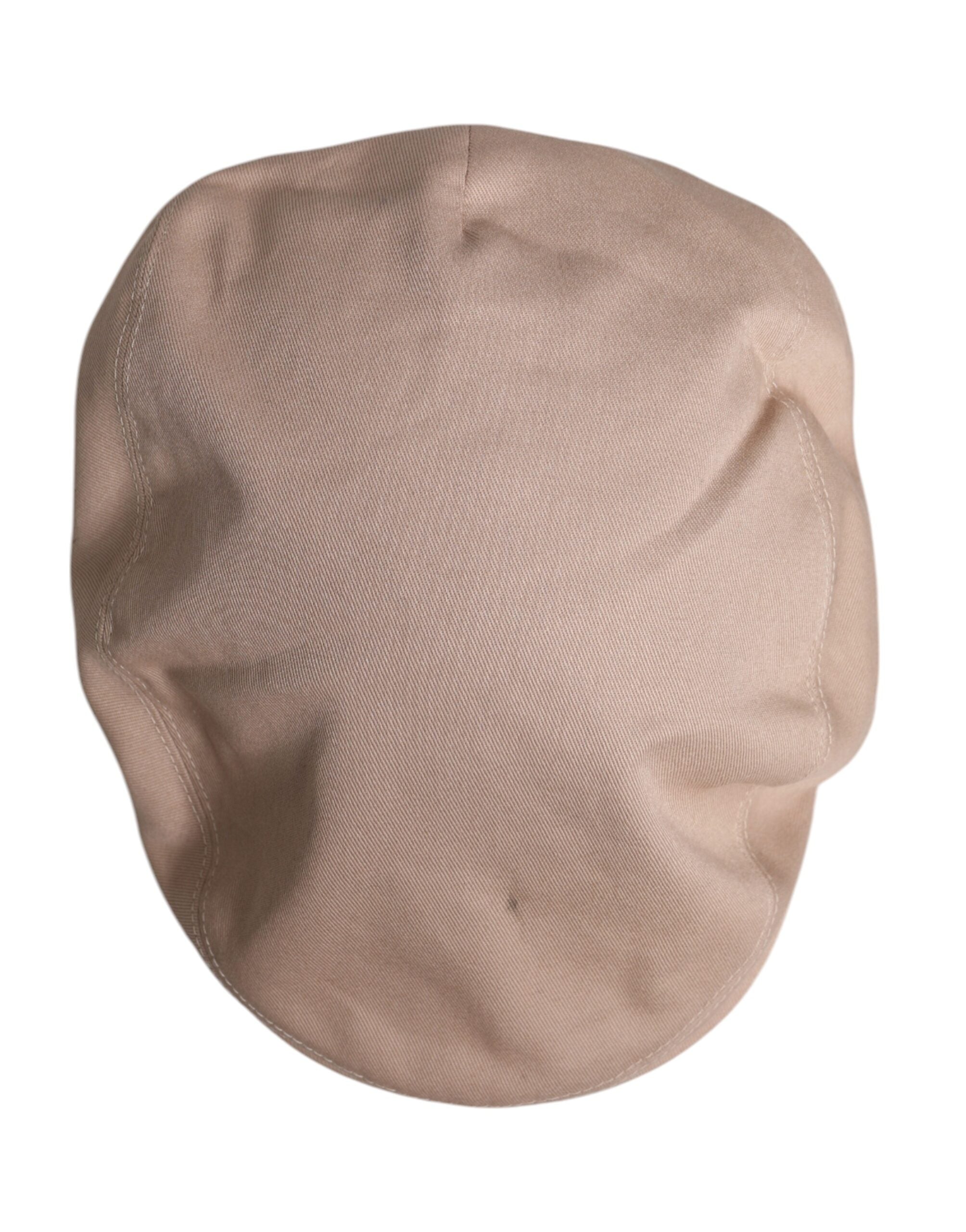 Dolce &amp; Gabbana Beige Cotton Newsboy Capello Cabbie Hat