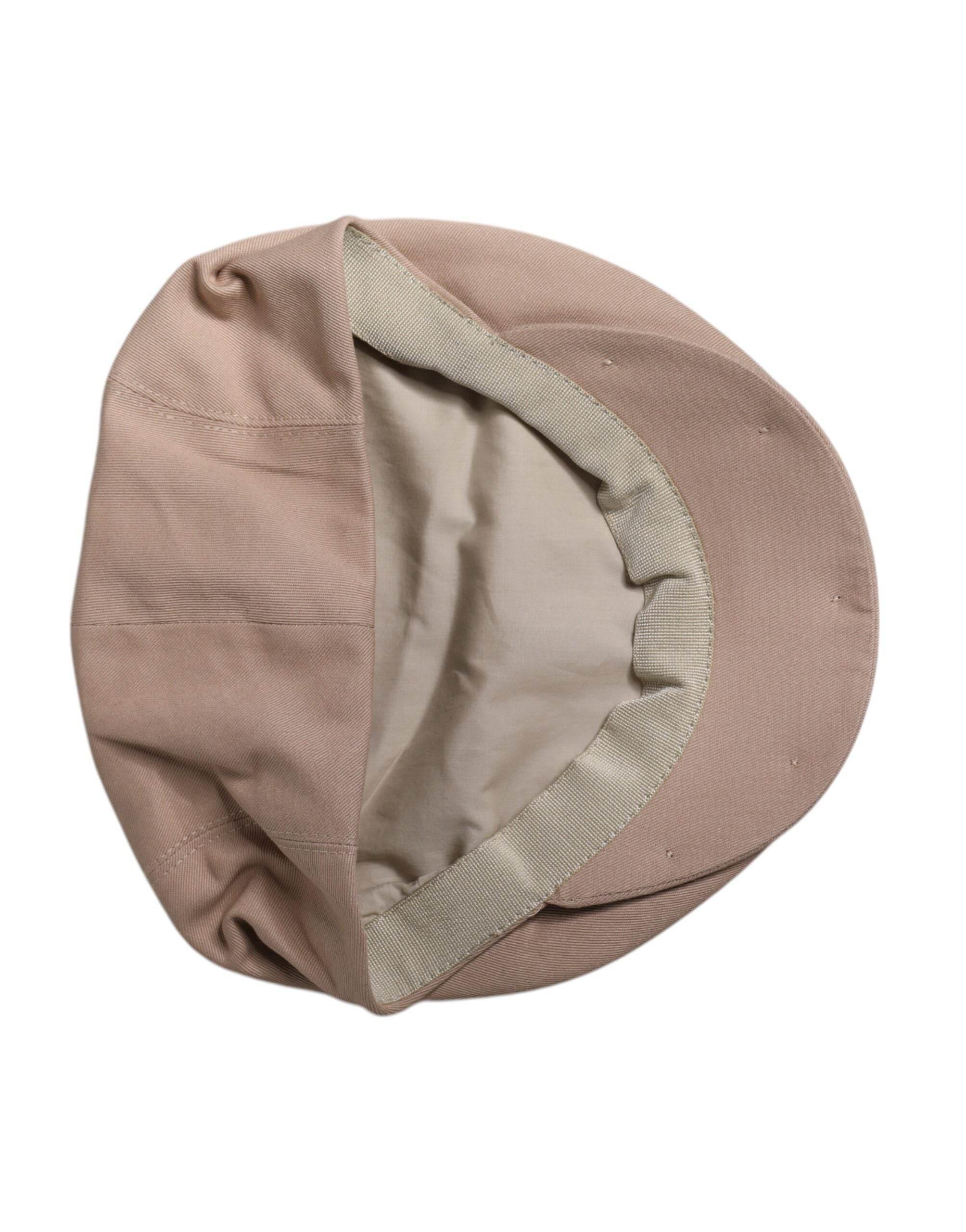 Dolce & Gabbana Beige Cotton Newsboy Capello Cabbie Hat - Hilstor