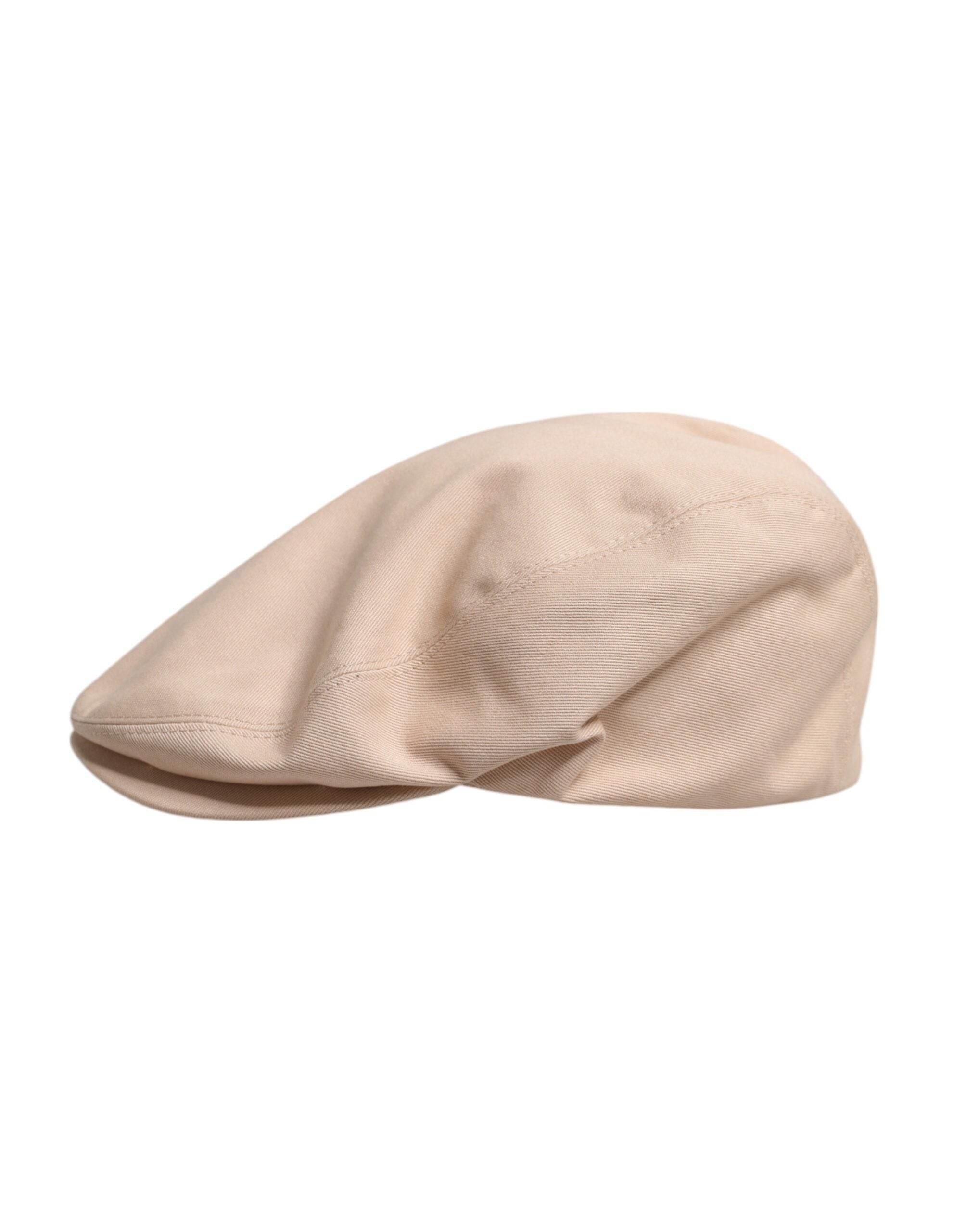 Dolce & Gabbana Beige Cotton Newsboy Capello Cabbie Hat - Hilstor