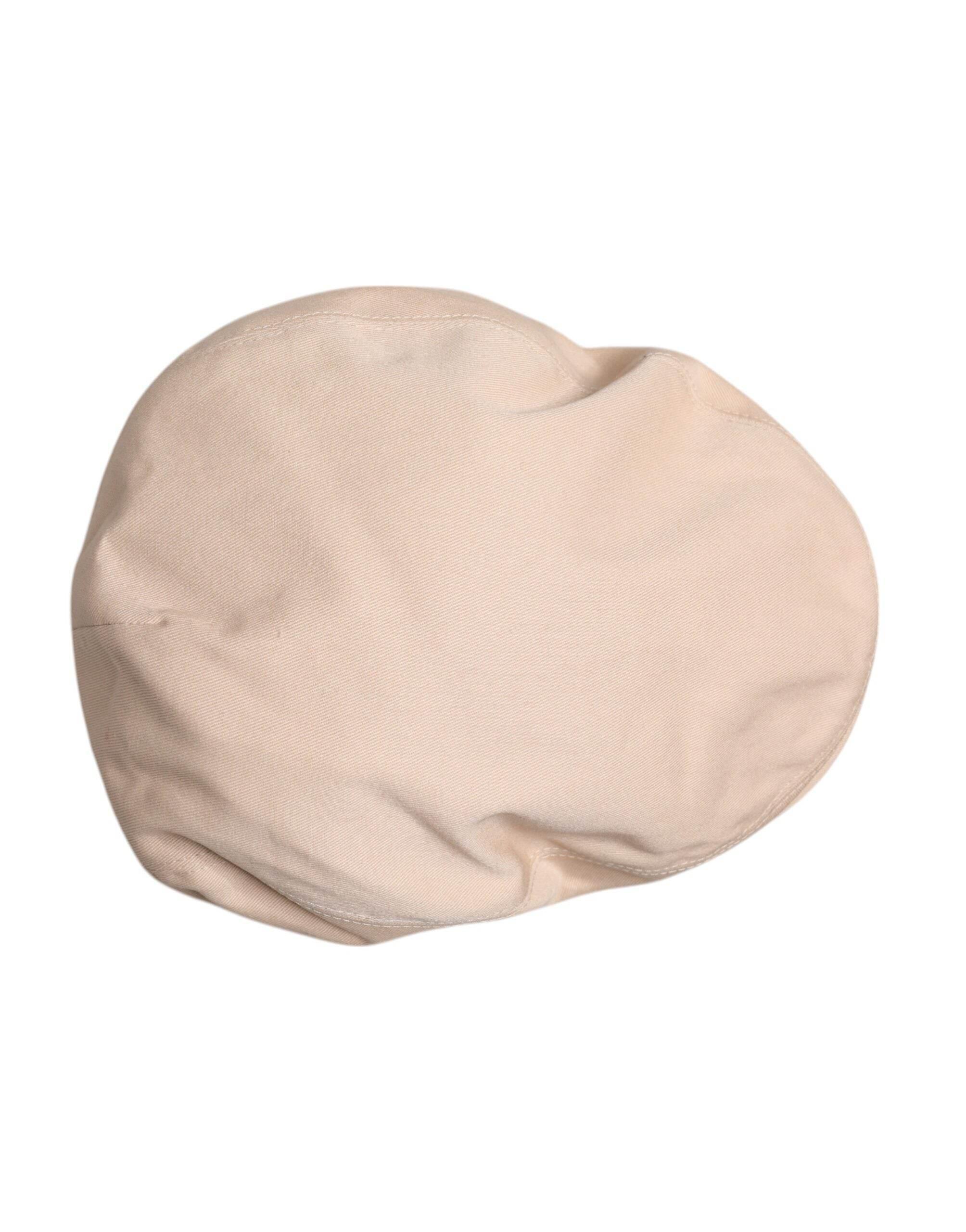 Dolce & Gabbana Beige Cotton Newsboy Capello Cabbie Hat - Hilstor