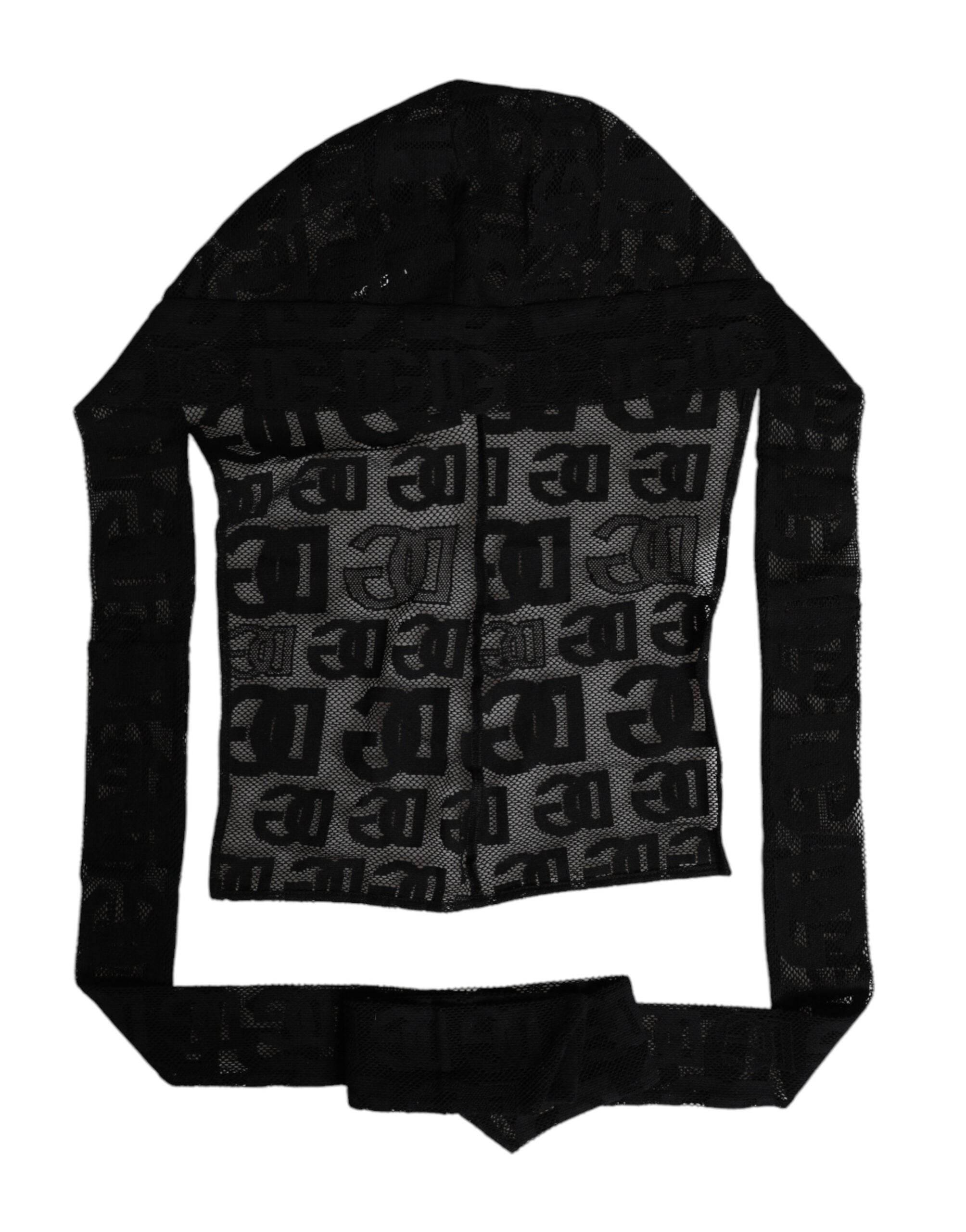 Dolce & Gabbana Black Logo Mesh Whole Head Wrap Hat - Hilstor