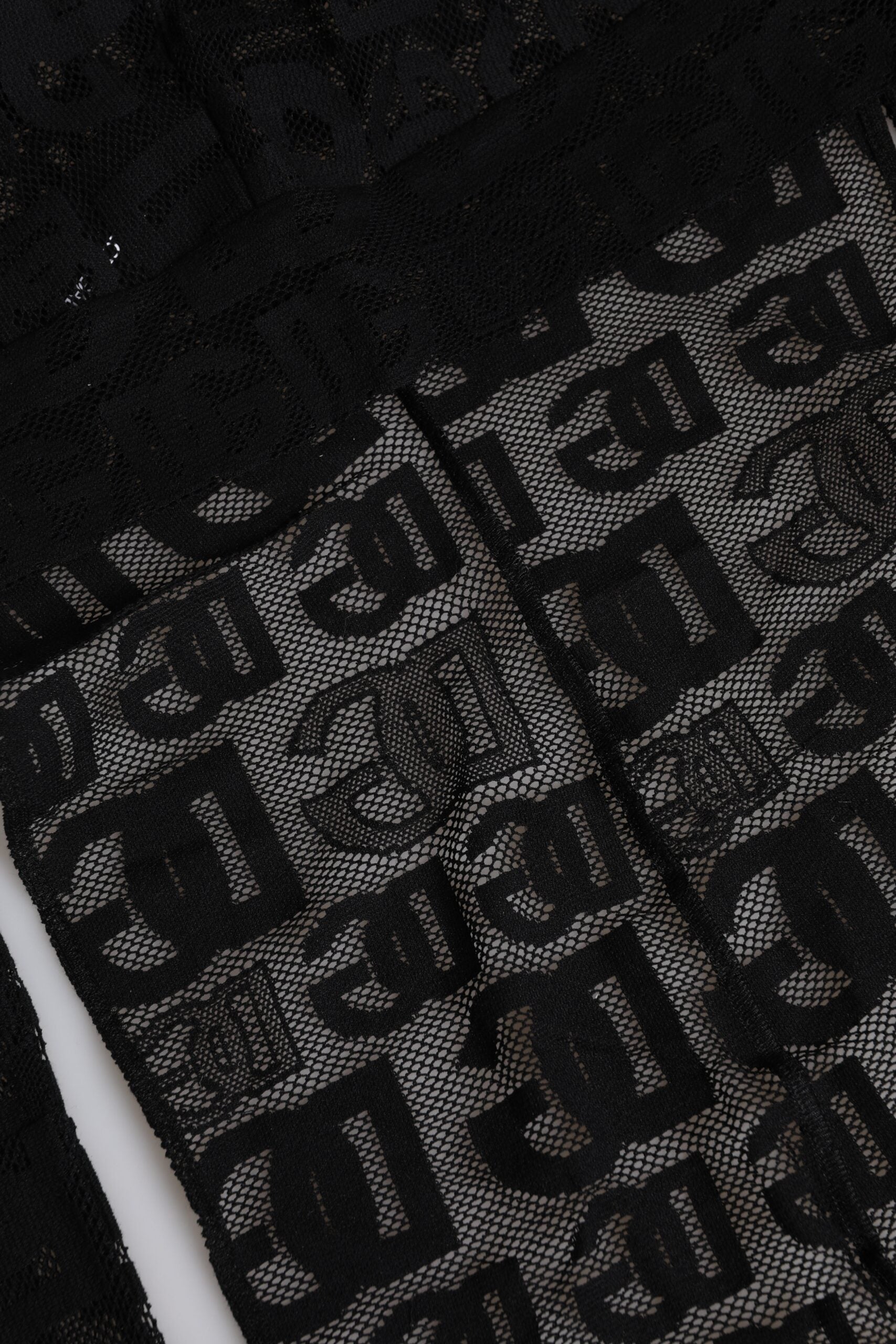 Dolce &amp; Gabbana Black Logo Mesh Whole Head Wrap Hat