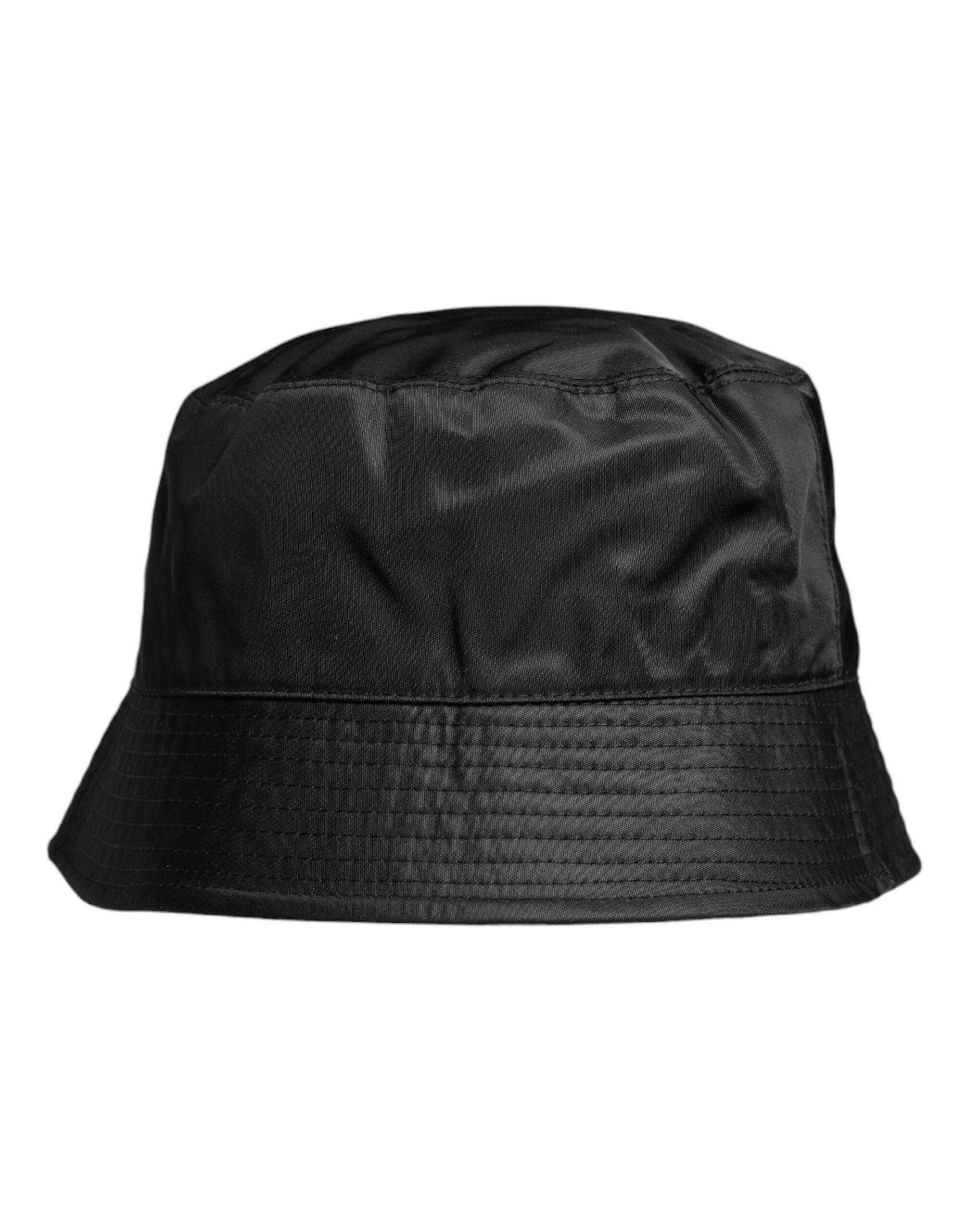 Dolce & Gabbana Black Cotton Wide Brim Bucket Hat - Hilstor