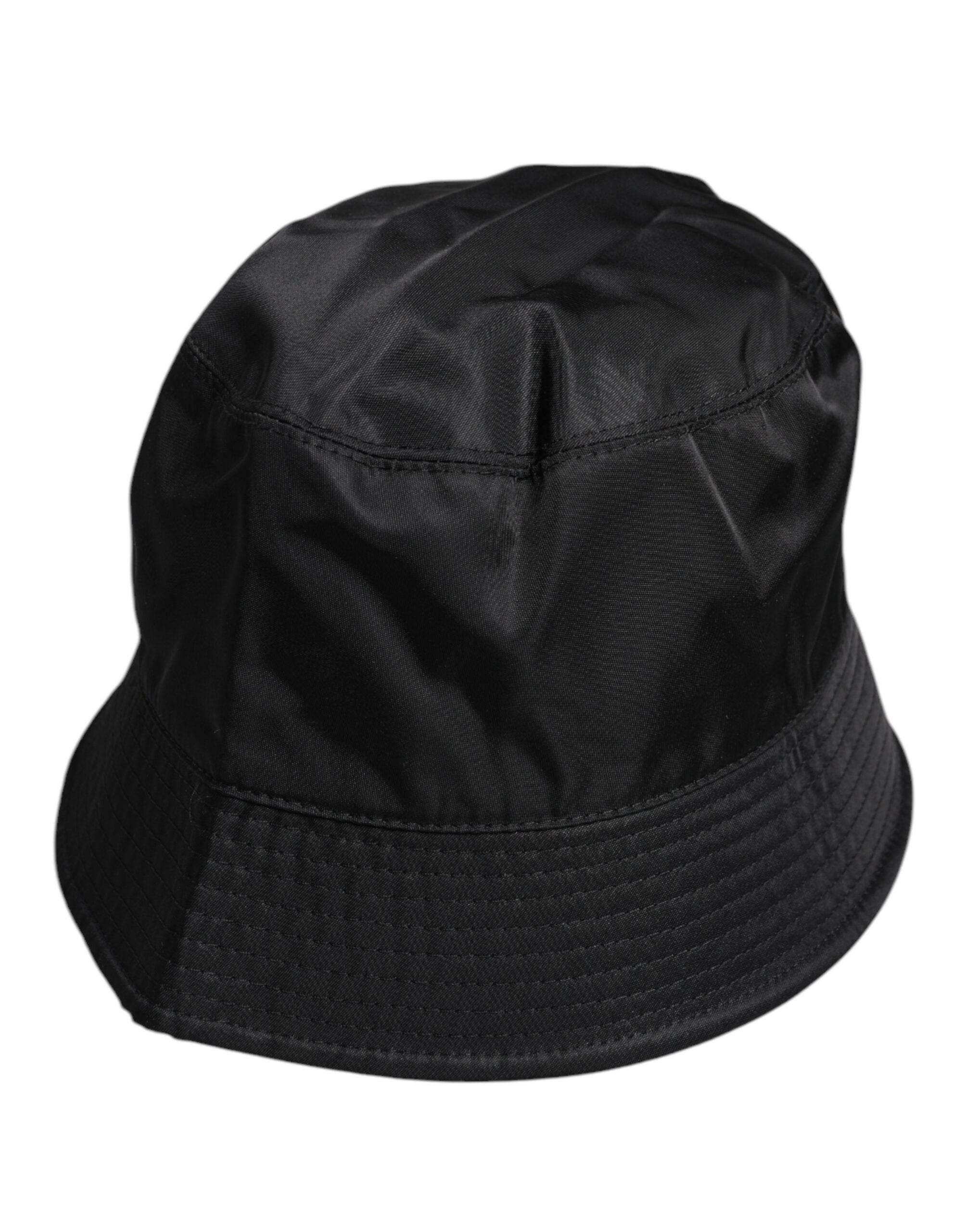 Dolce & Gabbana Black Cotton Wide Brim Bucket Hat - Hilstor