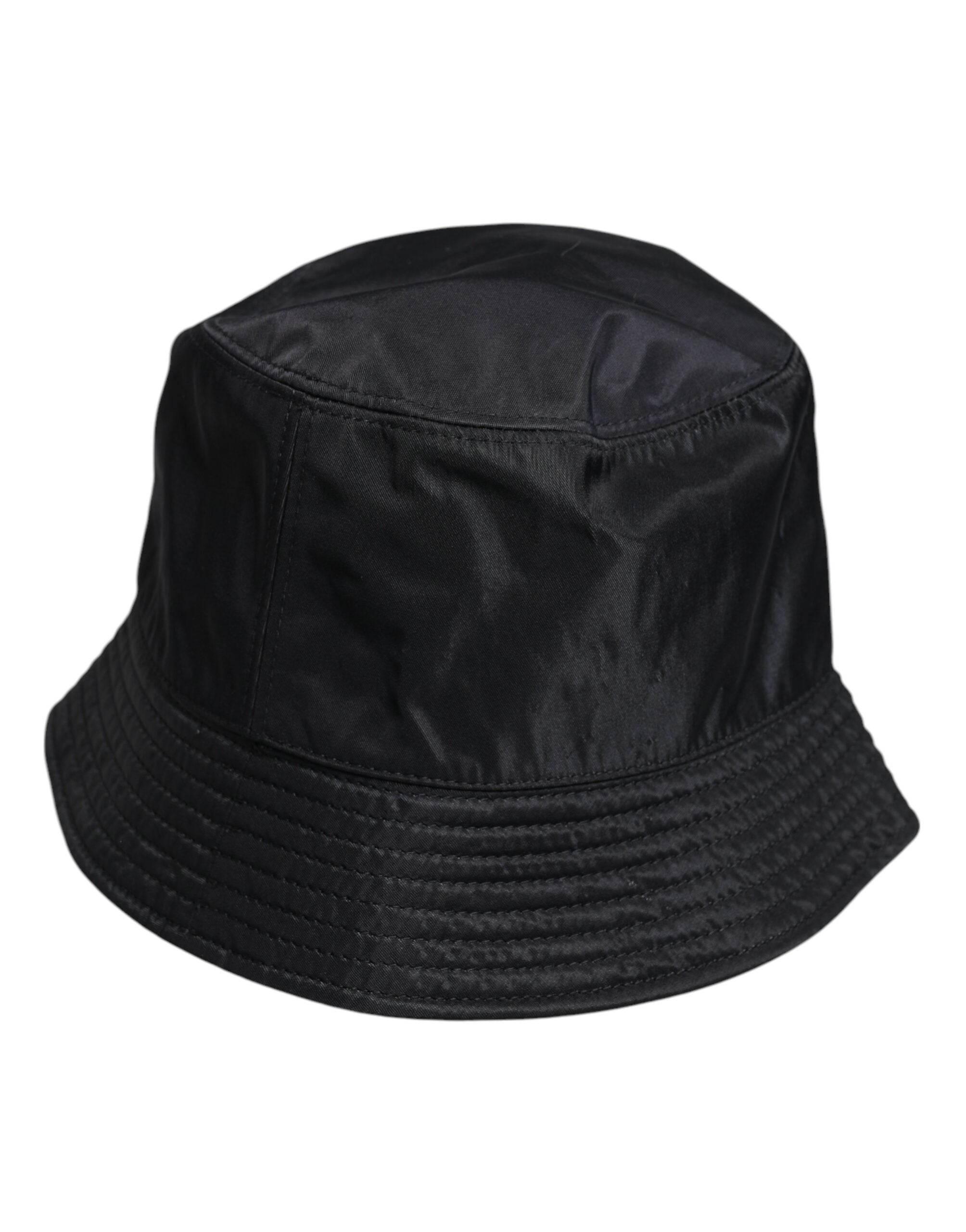 Dolce & Gabbana Black Cotton Wide Brim Bucket Hat - Hilstor