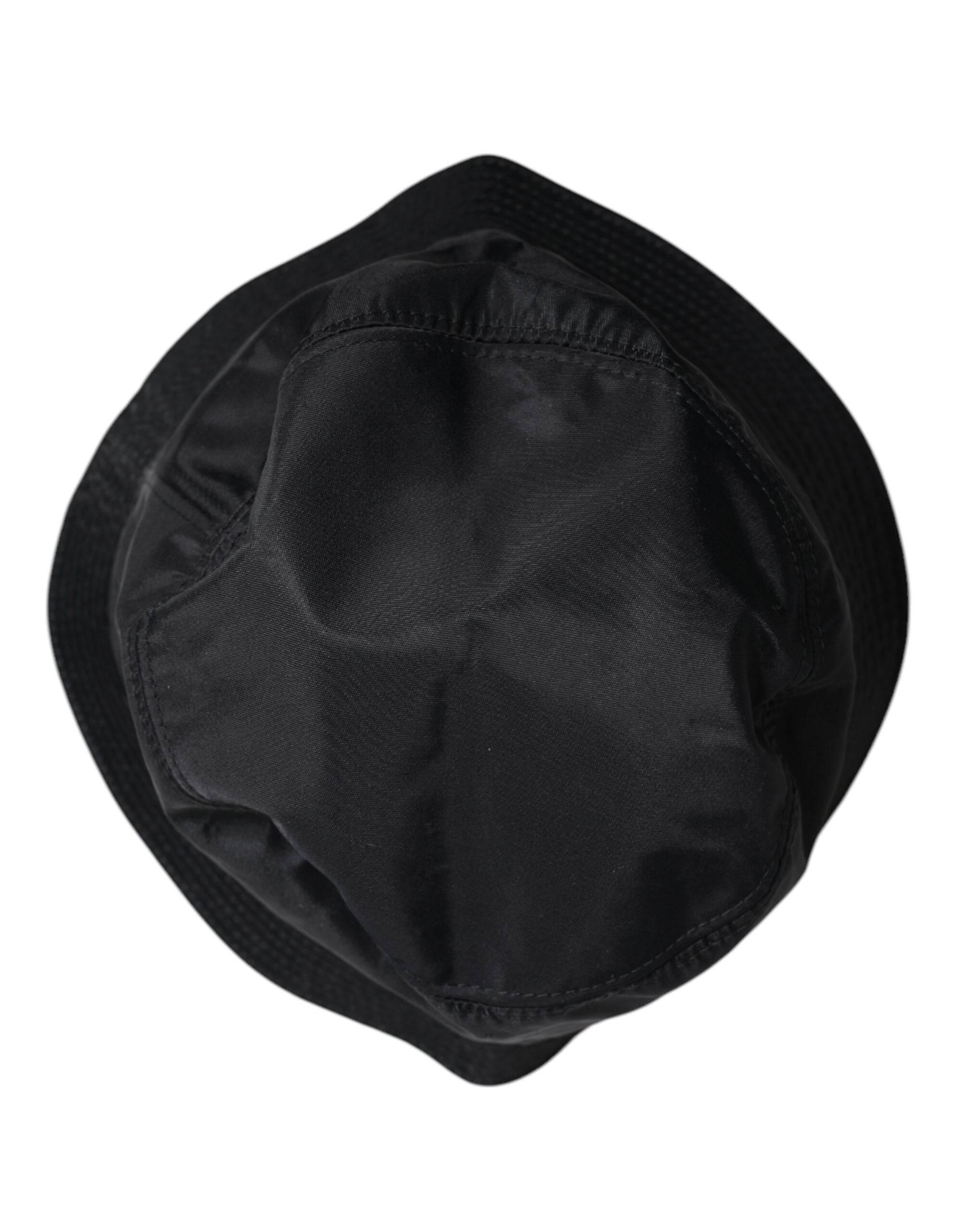 Dolce & Gabbana Black Cotton Wide Brim Bucket Hat - Hilstor