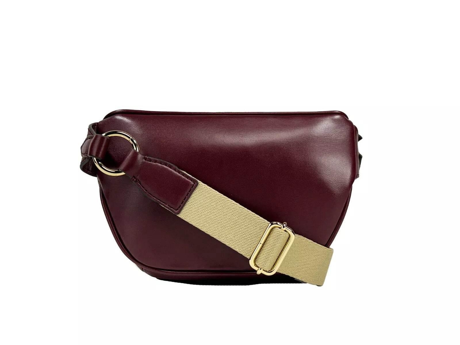 Michael Kors Leather Maise 2 in 1 Fanny Waist Pack Bag Maroon - Hilstor