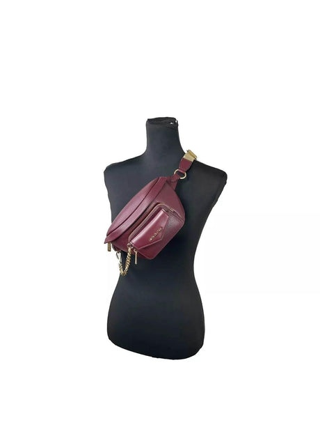 Michael Kors Leather Maise 2 in 1 Fanny Waist Pack Bag Maroon - Hilstor