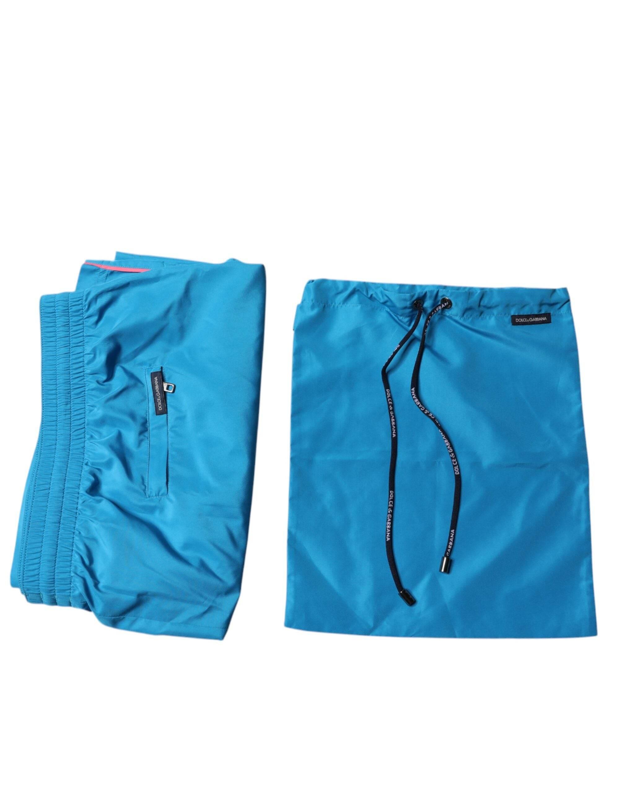 Dolce & Gabbana Turquoise Logo Beachwear Shorts 2Pc Swimwear - Hilstor