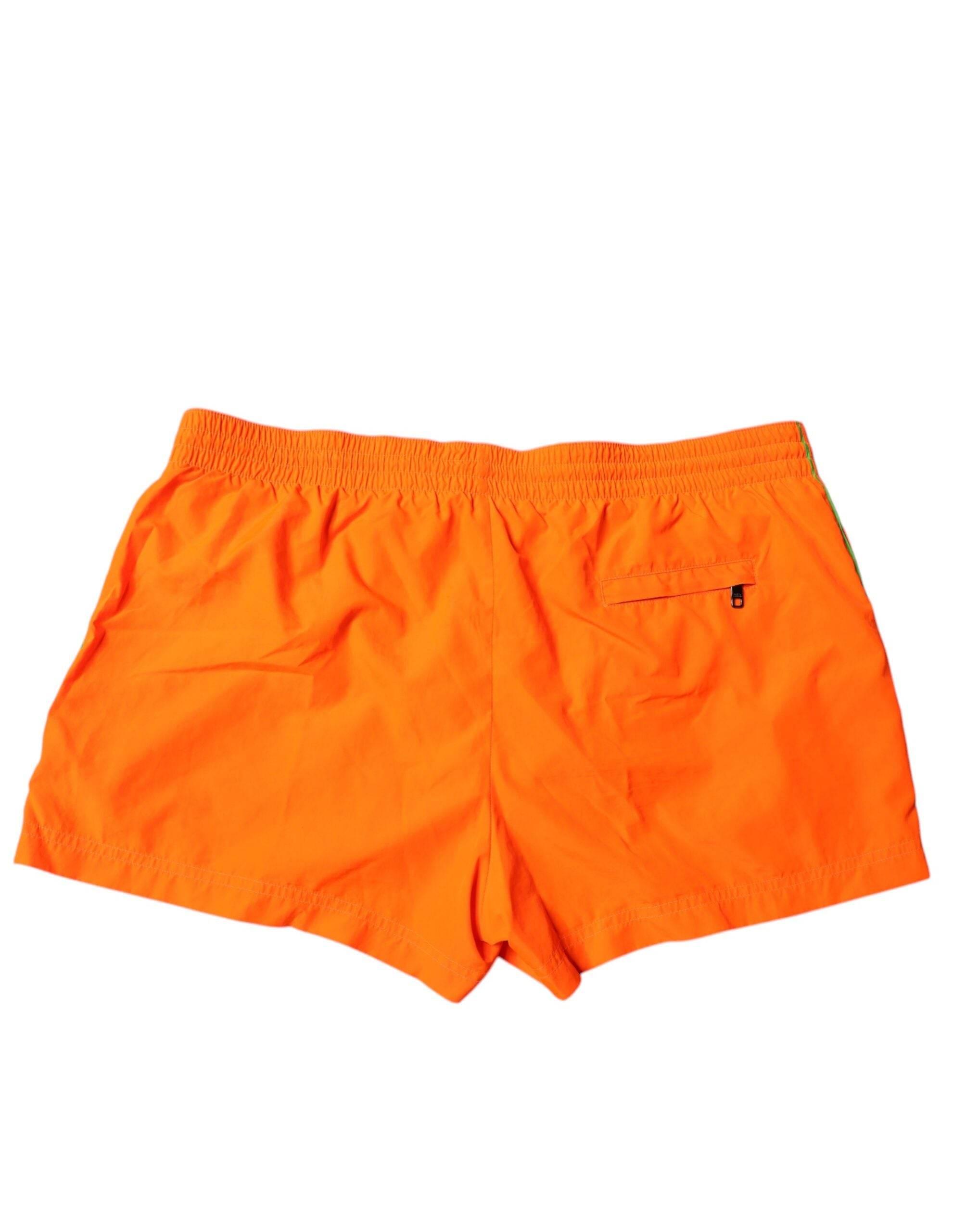 Dolce & Gabbana Orange Polyester Beachwear Shorts 2Pc Swimwear - Hilstor