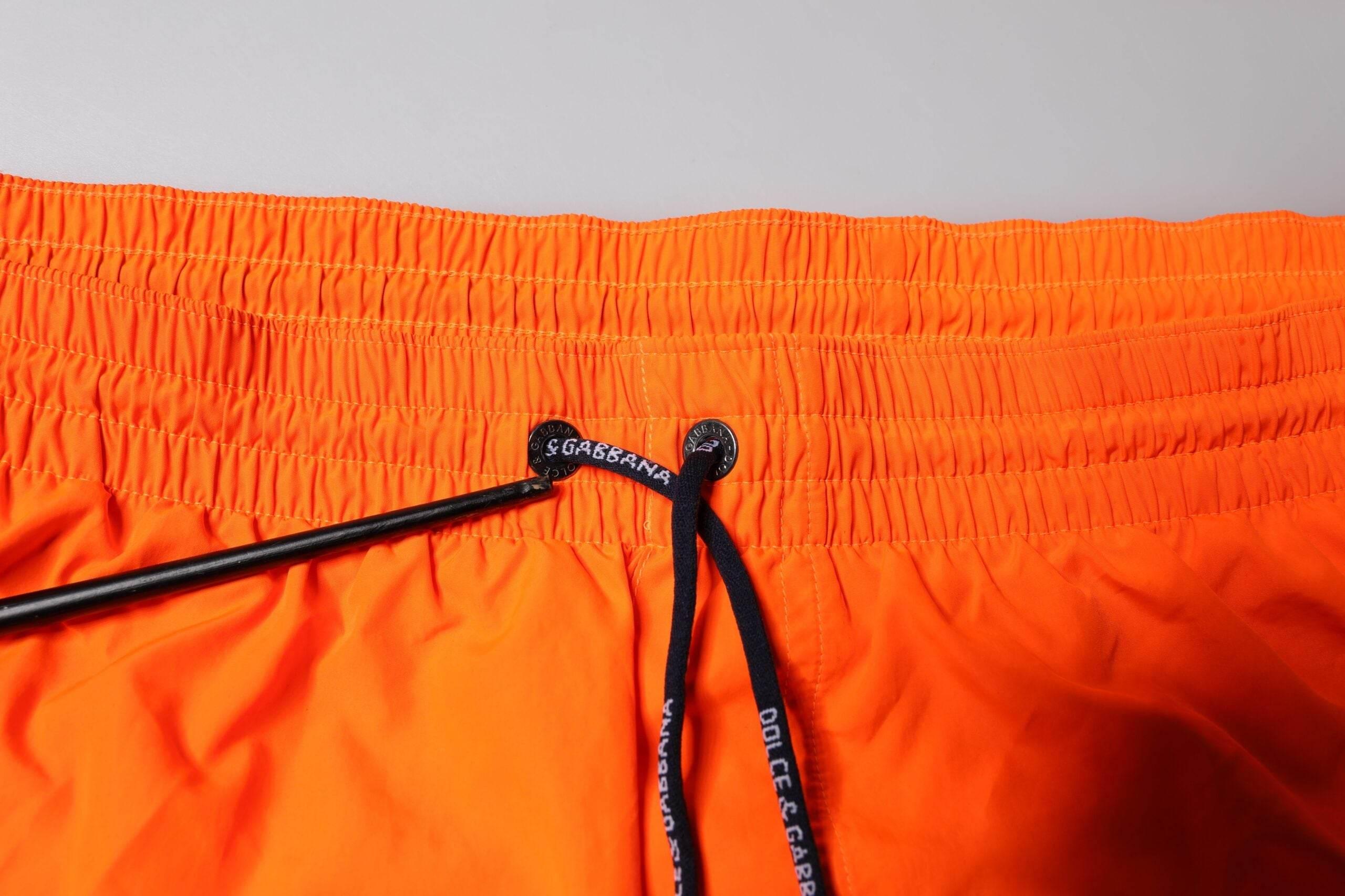 Dolce & Gabbana Orange Polyester Beachwear Shorts 2Pc Swimwear - Hilstor