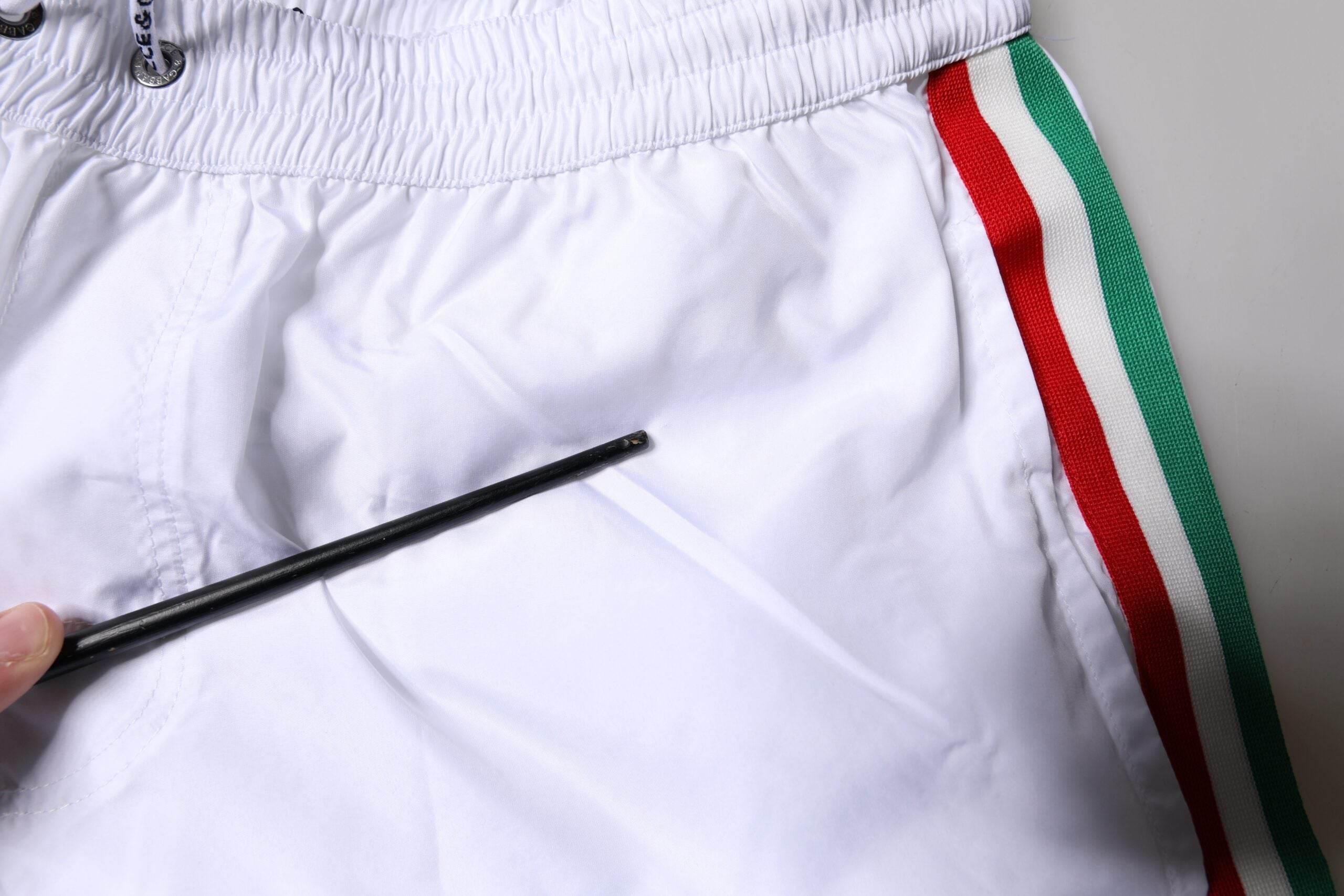 Dolce & Gabbana White Stripes Beachwear Shorts 2 Pc Swimwear - Hilstor