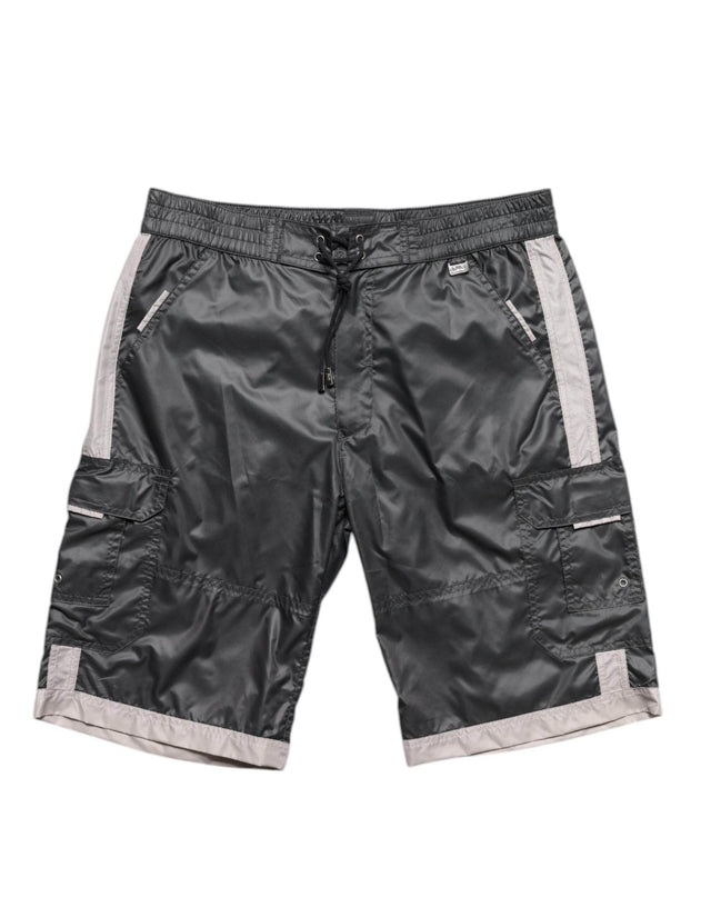 Dolce & Gabbana Gray Polyester Beachwear Swim Shorts Swimwear - Hilstor