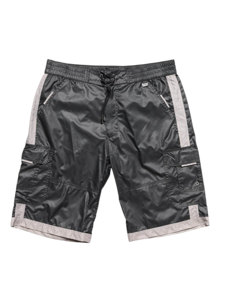 Dolce & Gabbana Gray Polyester Beachwear Swim Shorts Swimwear - Hilstor