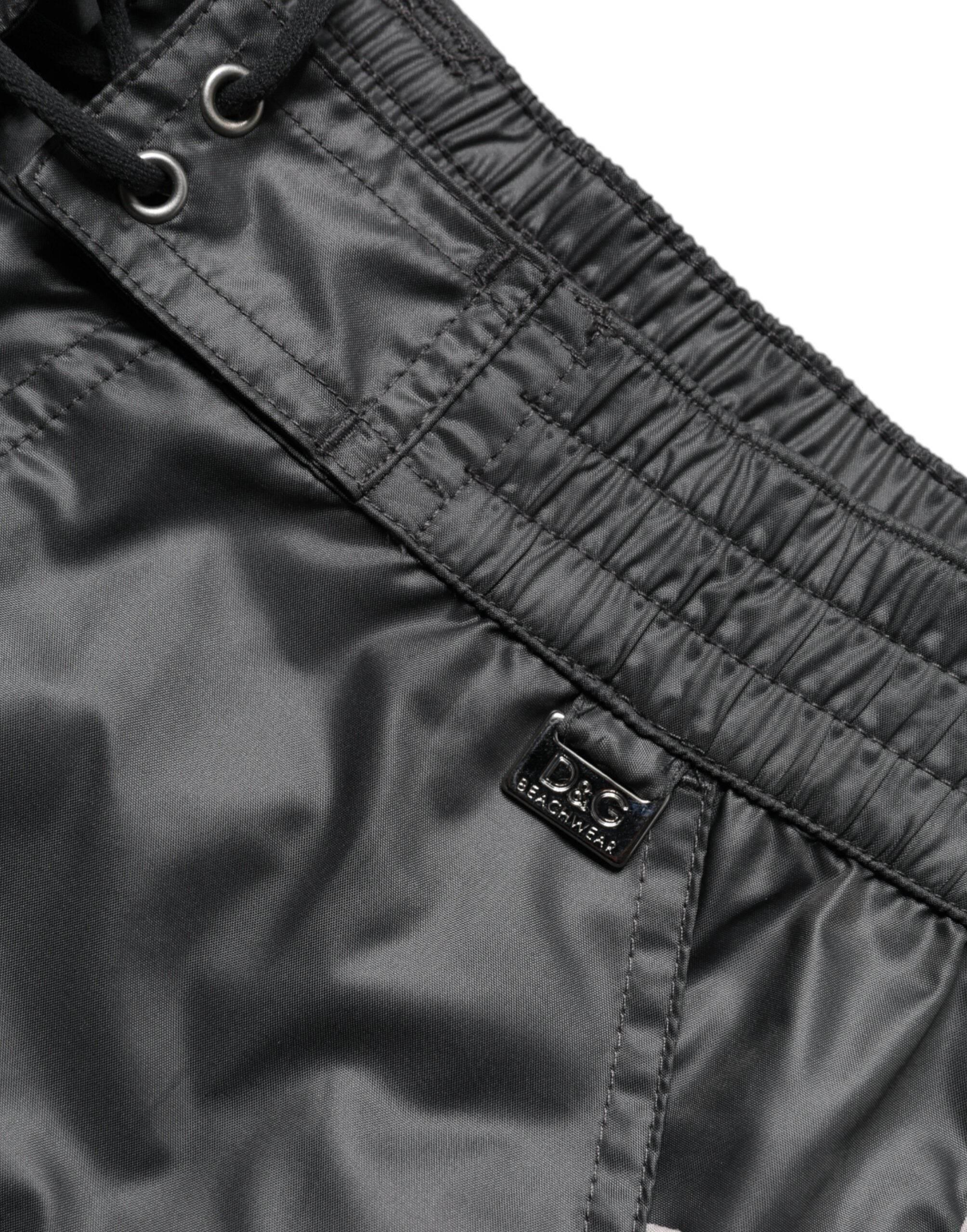 Dolce & Gabbana Gray Polyester Beachwear Swim Shorts Swimwear - Hilstor