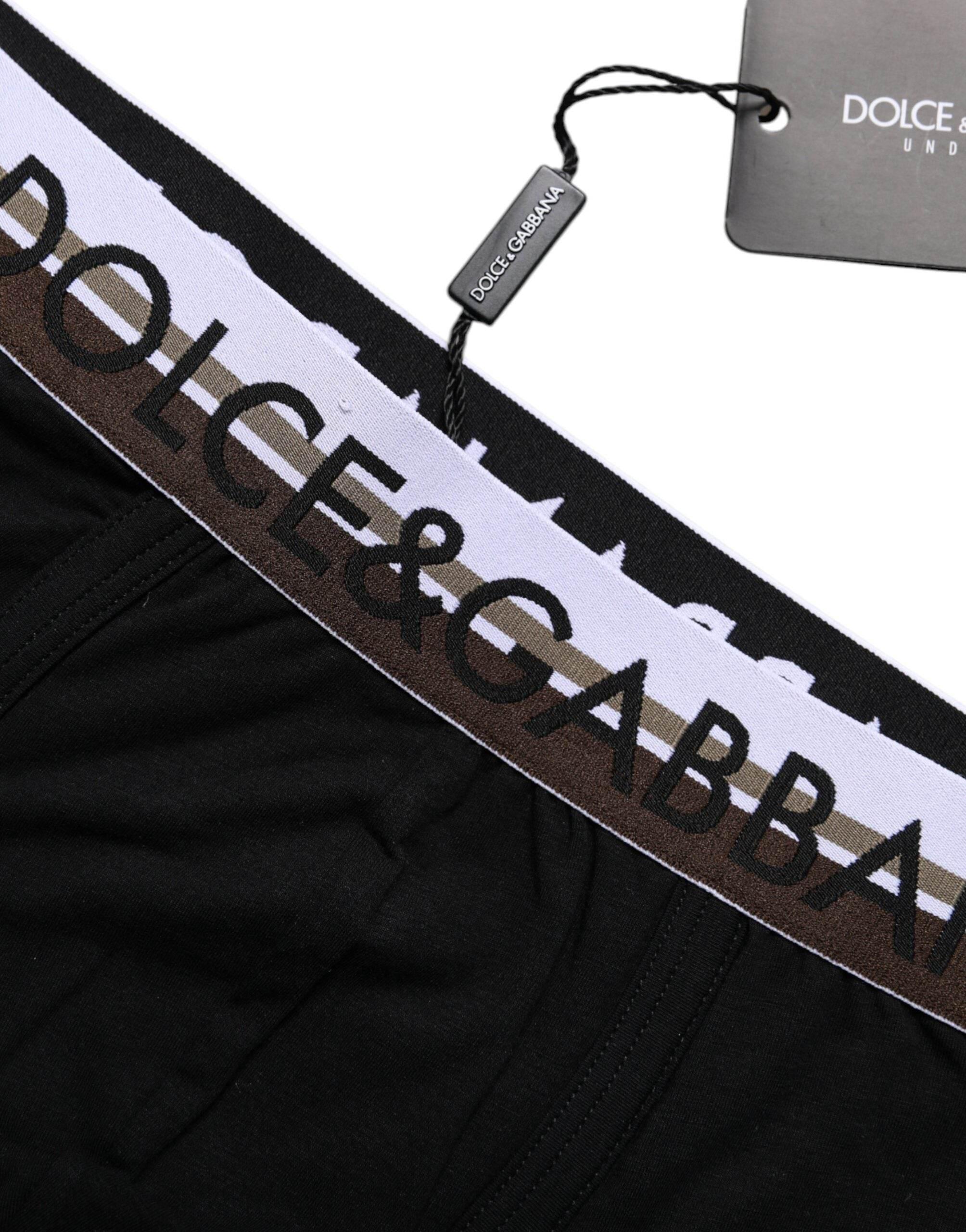 Dolce & Gabbana Black Cotton Stretch Regular Boxer Underwear - Hilstor