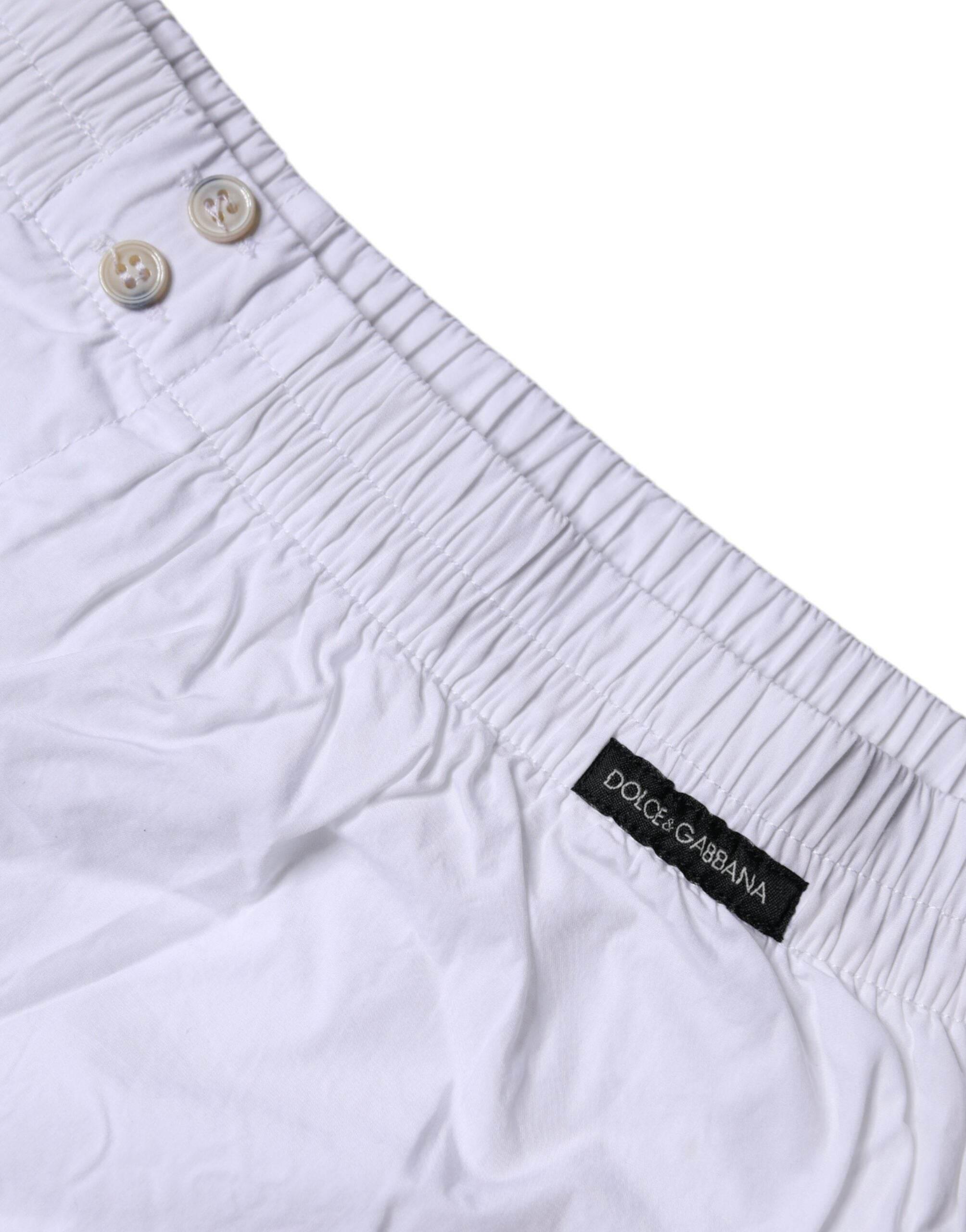 Dolce & Gabbana White Cotton Men Boxer Shorts Underwear - Hilstor