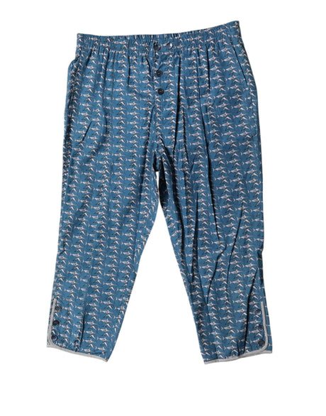 Dolce & Gabbana Blue Shark Print Cropped Beachwear Swimwear - Hilstor