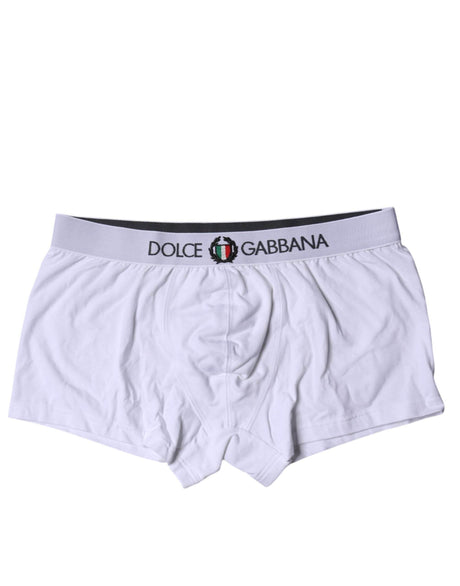 Dolce & Gabbana White Cotton Stretch Regular Boxer Underwear - Hilstor