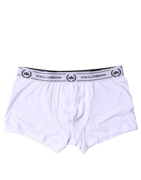 Dolce & Gabbana White Cotton Stretch Regular Boxer Underwear - Hilstor