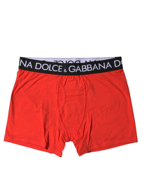 Dolce & Gabbana Red Cotton Stretch Men Regular Boxer Underwear - Hilstor