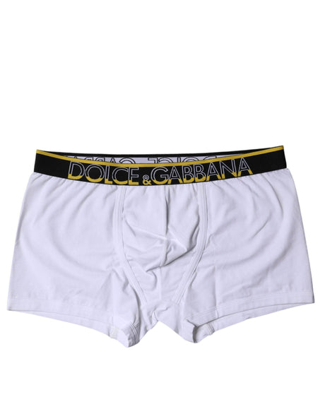 Dolce & Gabbana White Cotton Stretch Regular Boxer Underwear - Hilstor