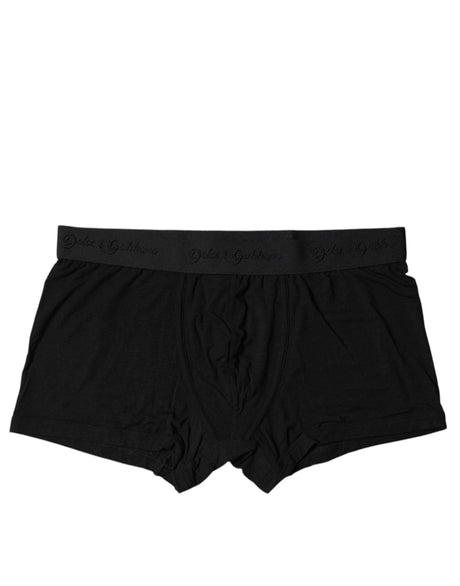 Dolce & Gabbana Black Modal Stretch Men Regular Boxer Underwear - Hilstor