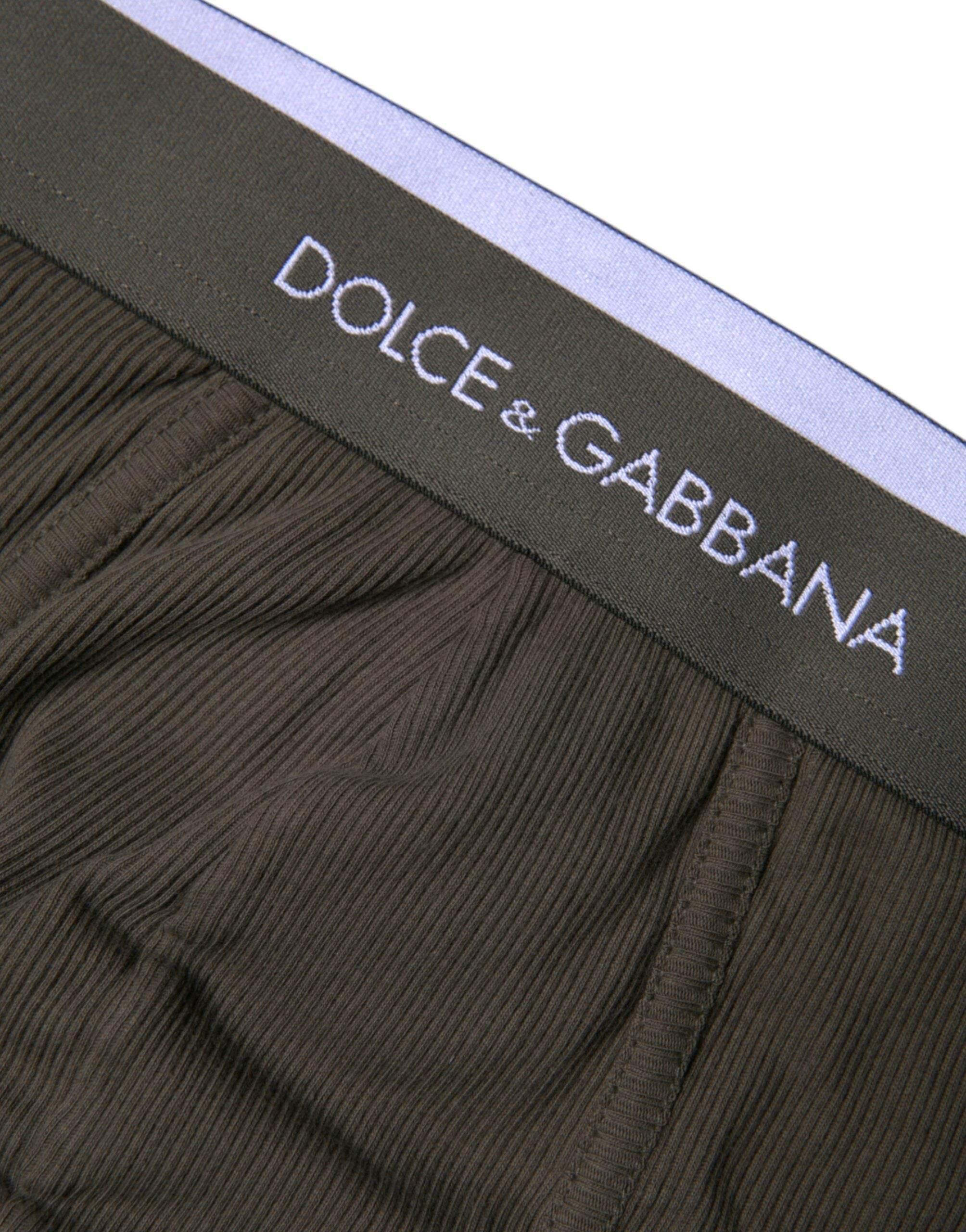 Dolce & Gabbana Gray Cotton Men Mid Slip Brief Underwear - Hilstor