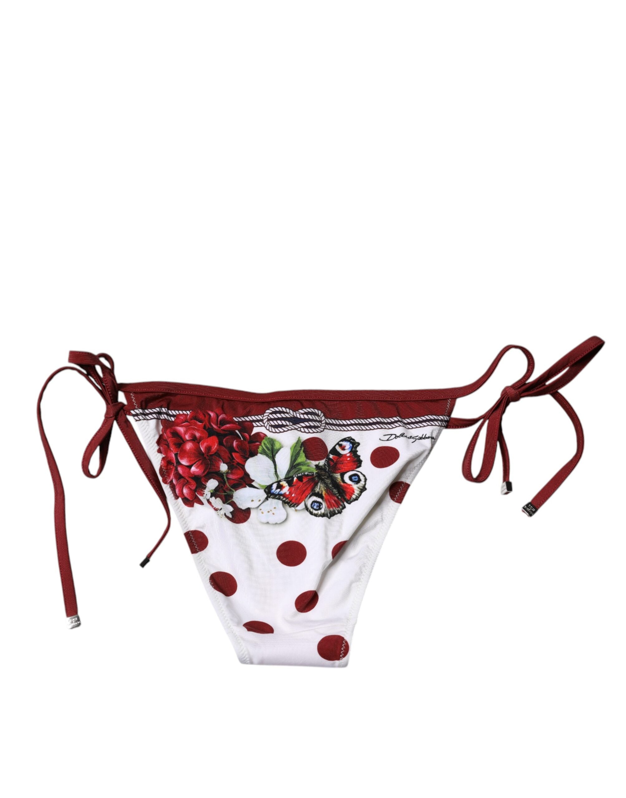 Dolce &amp; Gabbana Badedragt med hvidt blomstertryk Bikinibund-badetøj
