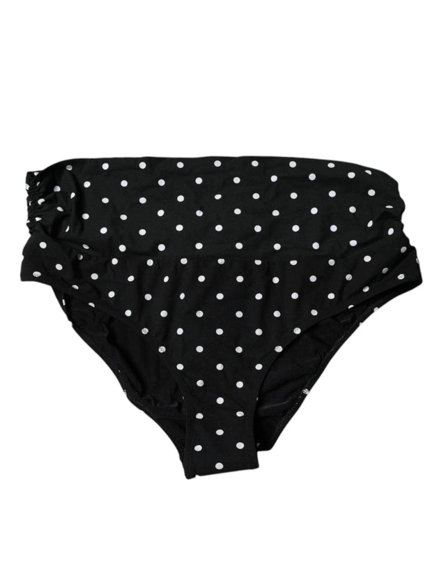 Dolce & Gabbana Black Polka Dot Swimsuit Bikini Bottom Swimwear - Hilstor