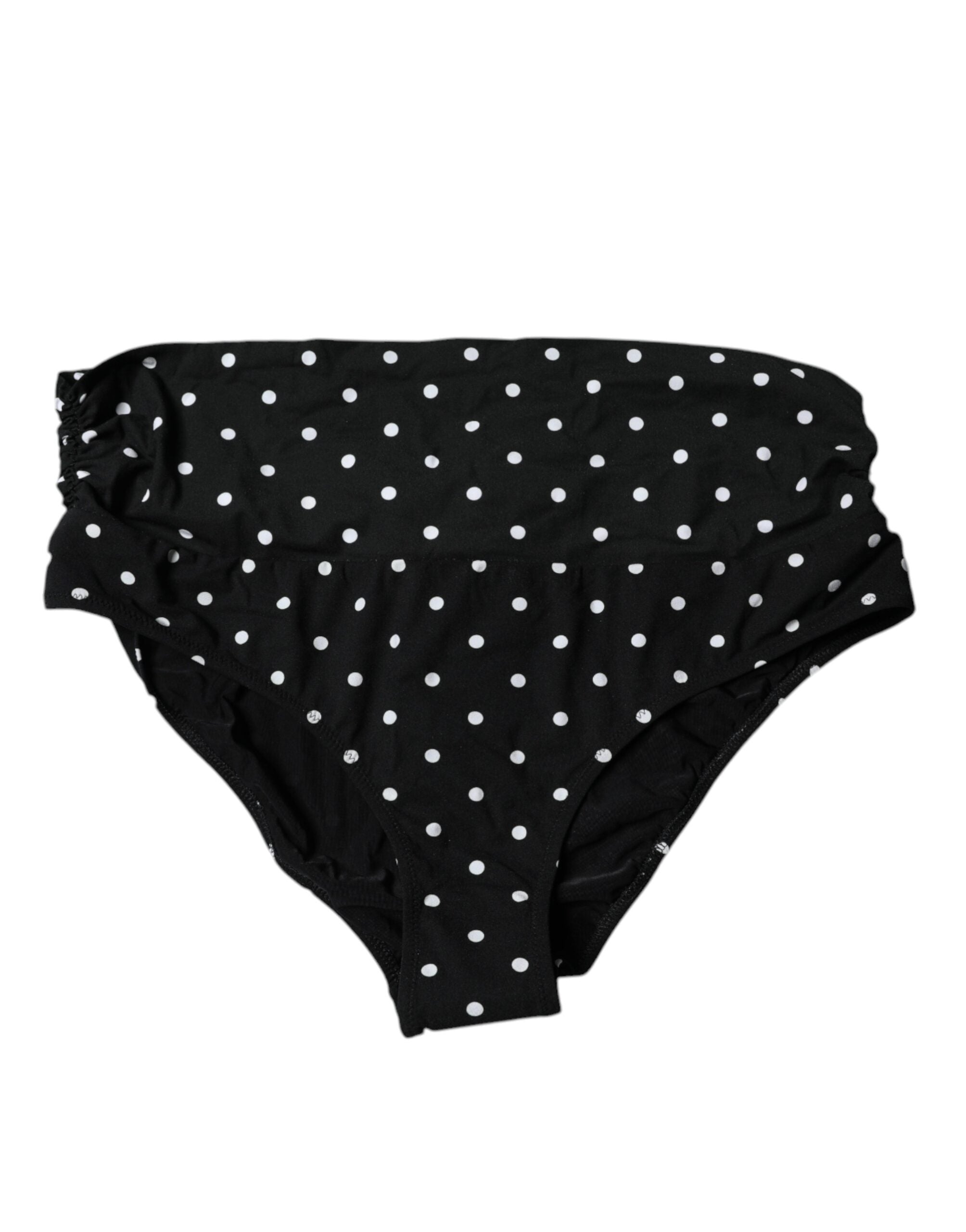 Dolce &amp; Gabbana Sort Polka Dot Badedragt Bikini Bund Badetøj